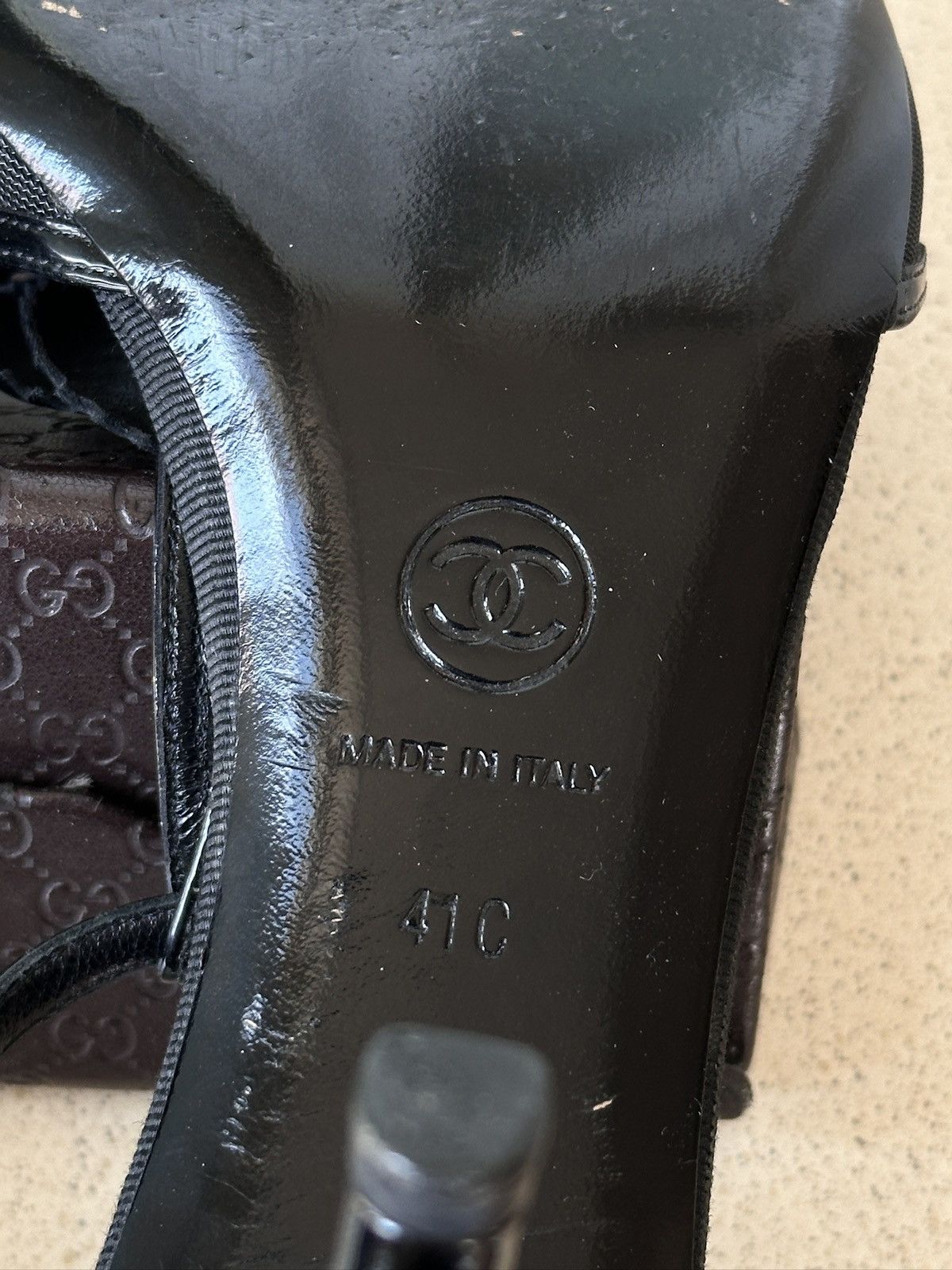 Chanel CHANEL Black Camellia Ankle Strap Mesh Leather Heels 42 Size US 11 / IT 41 - 15 Thumbnail