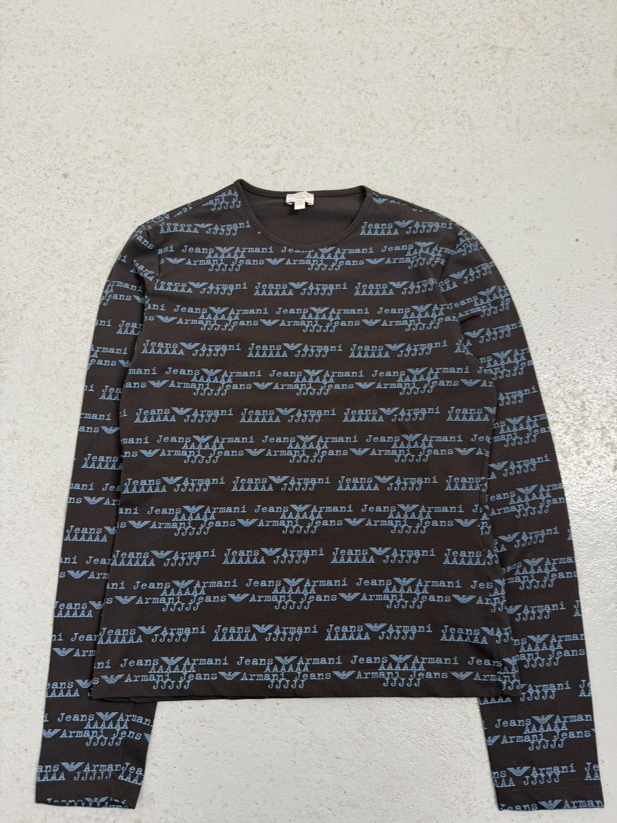 Armani Vintage 90s Armani Jeans Mesh Monogram Jjj Top Size L / US 10 / IT 46 - 4 Thumbnail