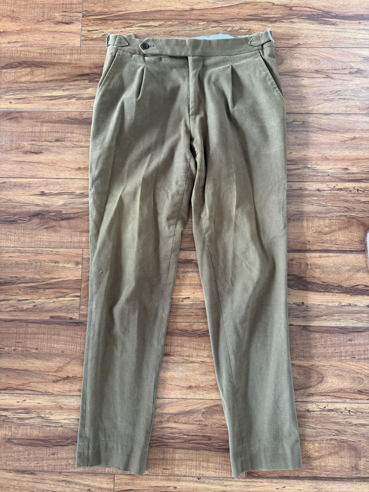 Pini Parma Pini Parma Olive Pleated Trousers Size US 31 - 3 Thumbnail