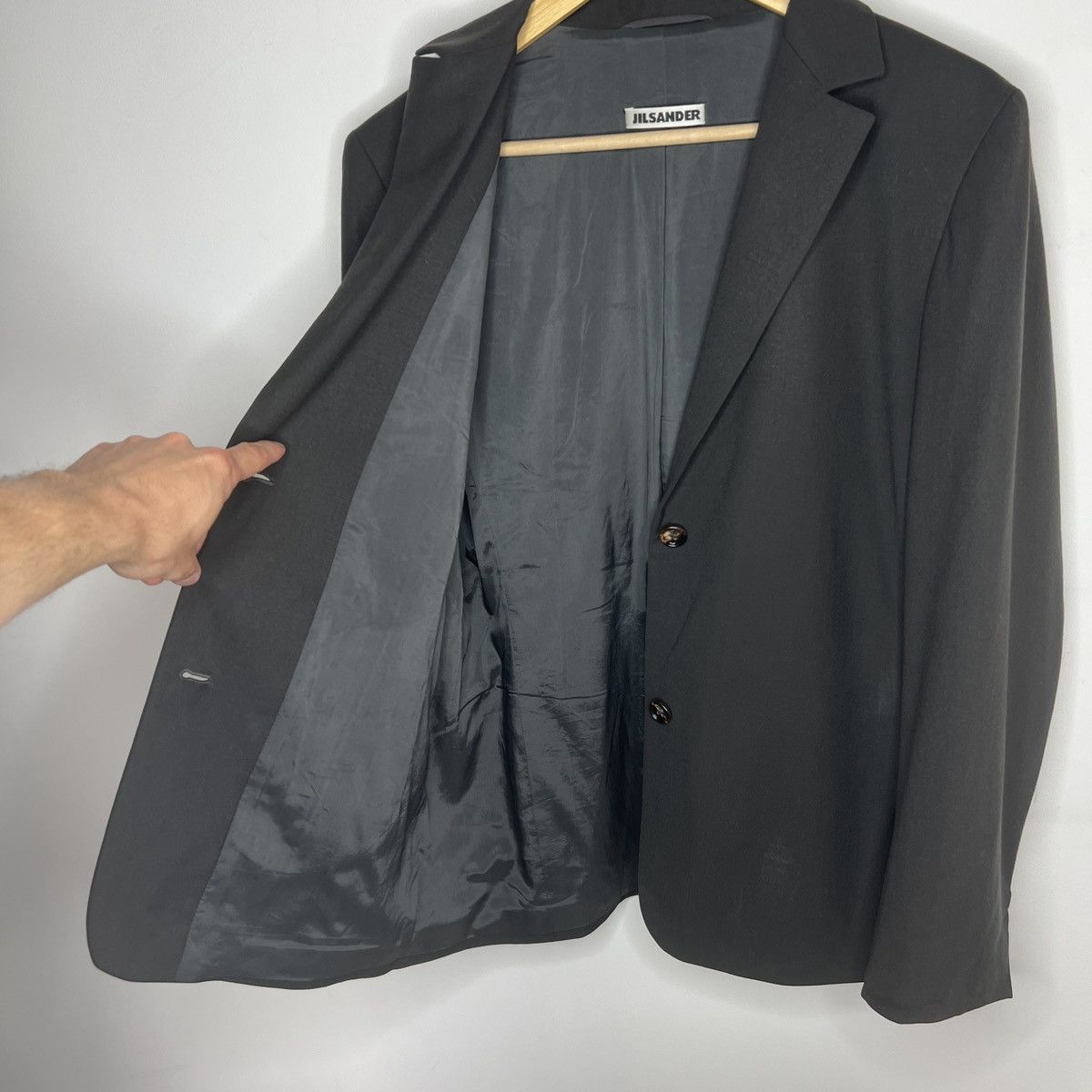 Jil Sander JIL Sander vintage blazer wool jacket graphite Size M / US 6-8 / IT 42-44 - 6 Thumbnail