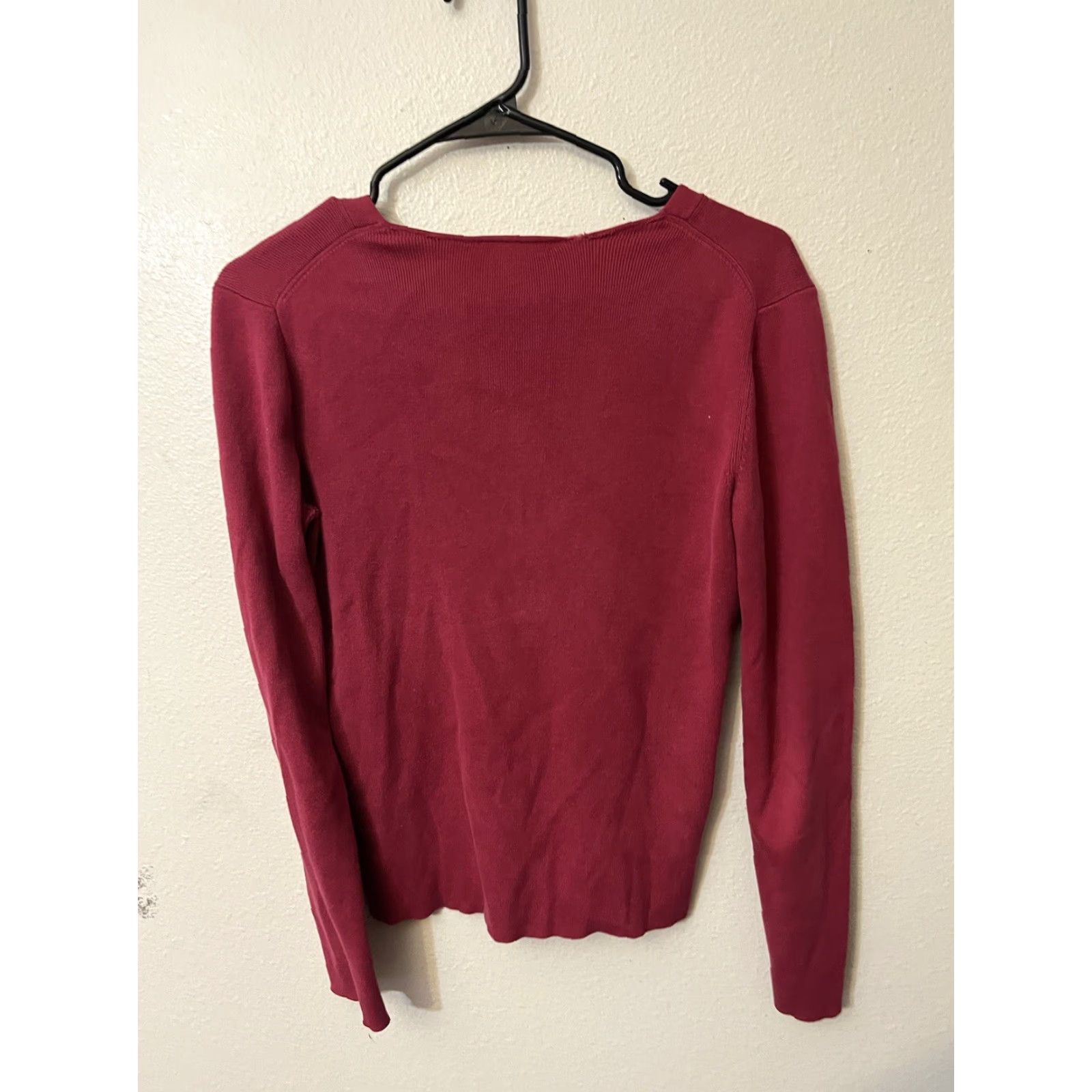 Loft Loft Shirt Women S Maroon Long Sleeve V-Neck Bohemian Knit Womens Size S / US 4 / IT 40 - 3 Thumbnail