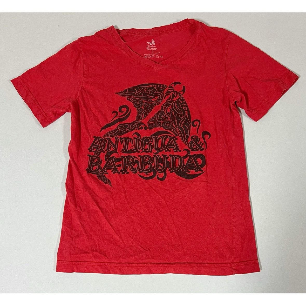 Vintage Red Black ‘Antigua Barbuda’ Graphic T-Shirt Top Tee Size S♥️✨ Size US S / EU 44-46 / 1 - 2 Thumbnail