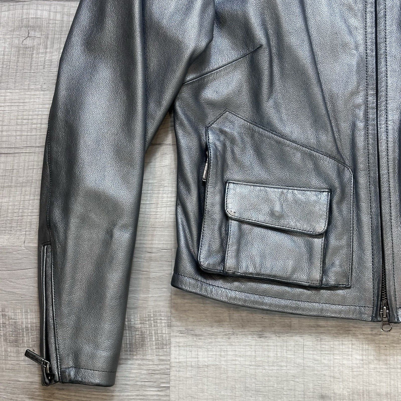 Harley Davidson Harley Davidson Genuine Leather Motorcycle Jacket Silver Size M / US 6-8 / IT 42-44 - 2 Thumbnail