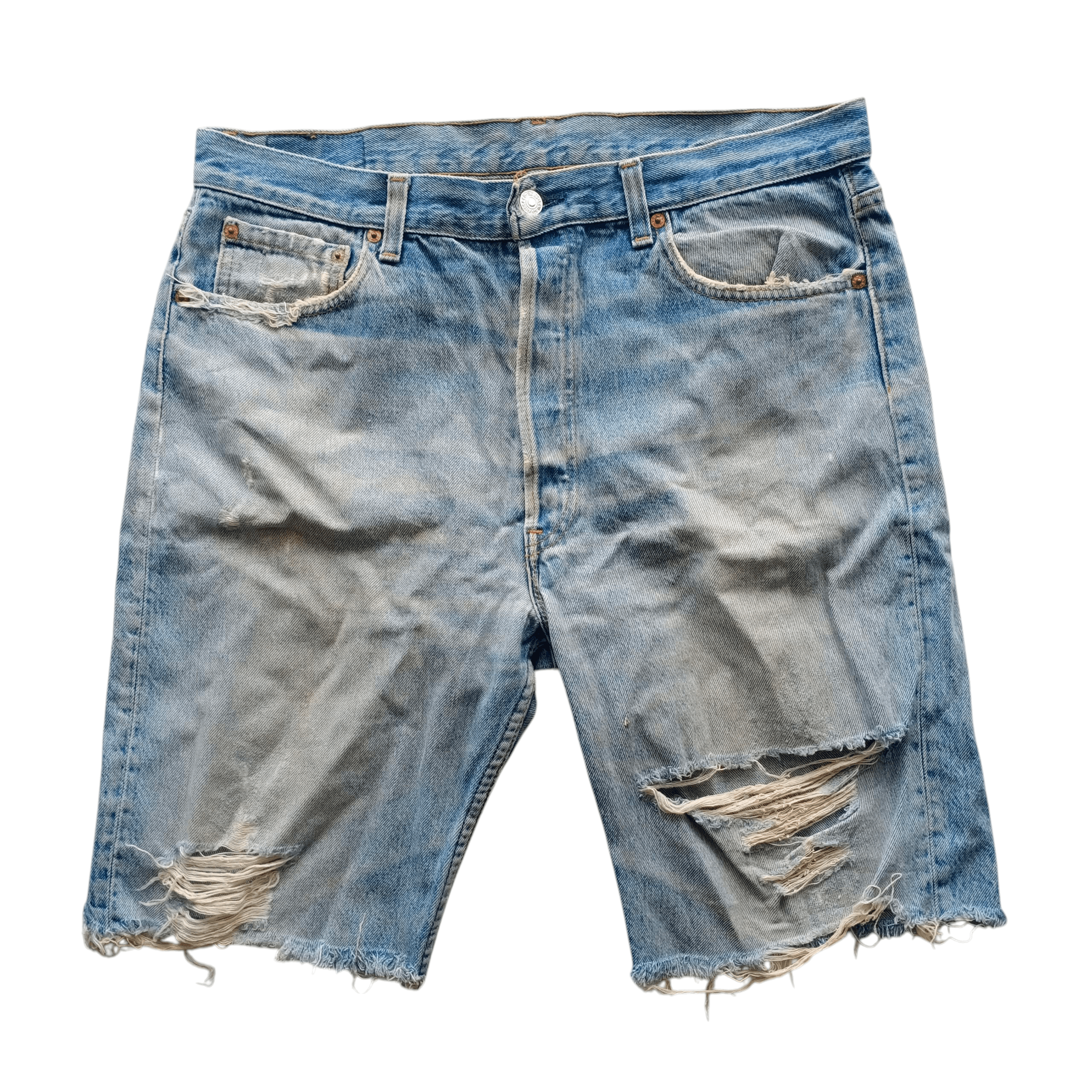 Levi's Vintage Clothing Vintage 80s 90s Levis 501 USA cut off distressed jeans Size US 34 / EU 50 - 1 Thumbnail