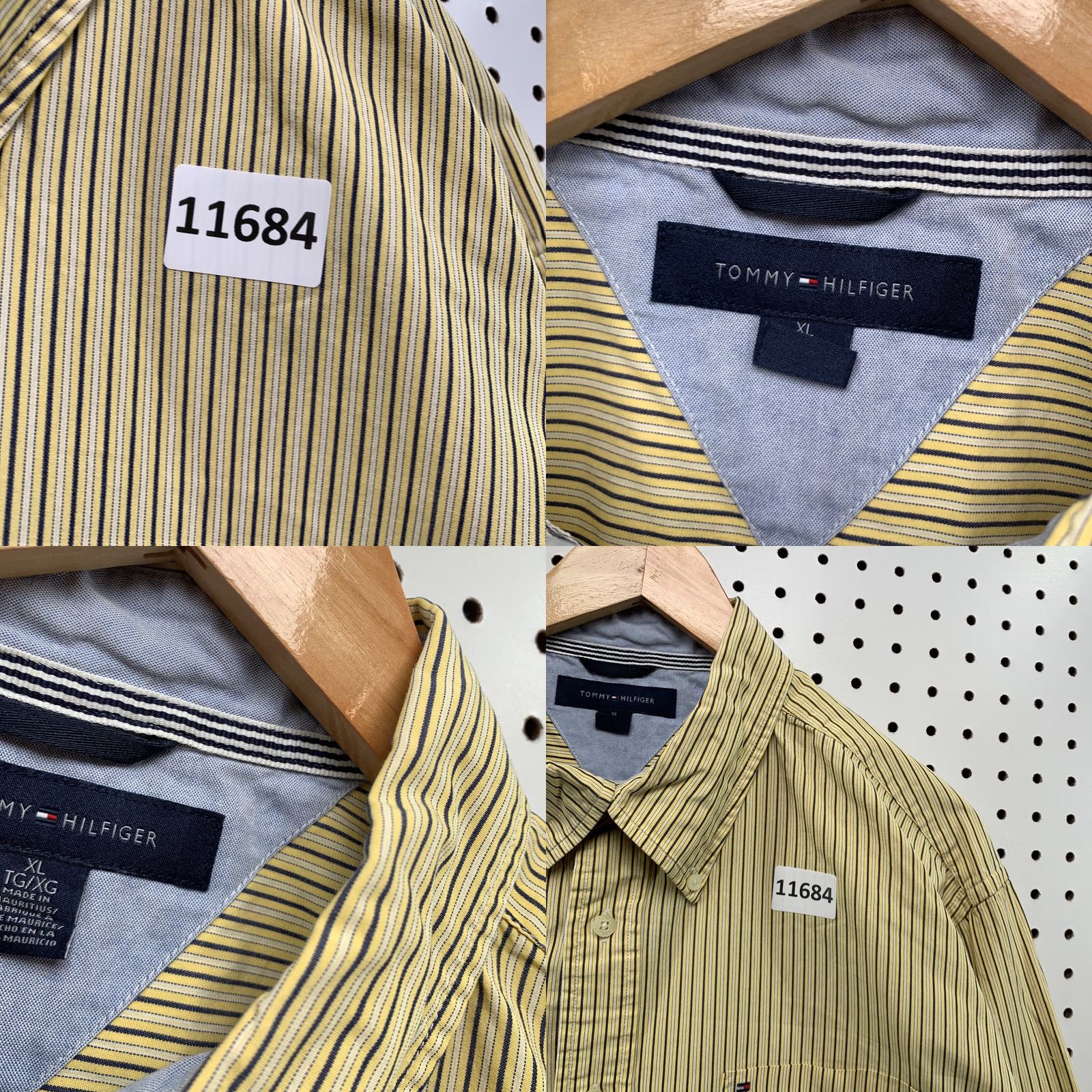 Tommy Hilfiger VINTAGE Tommy Hilfiger Button-Down Shirt Mens XL Yellow Striped Casual Pocket LOGO Size US XL / EU 56 / 4 - 8 Thumbnail
