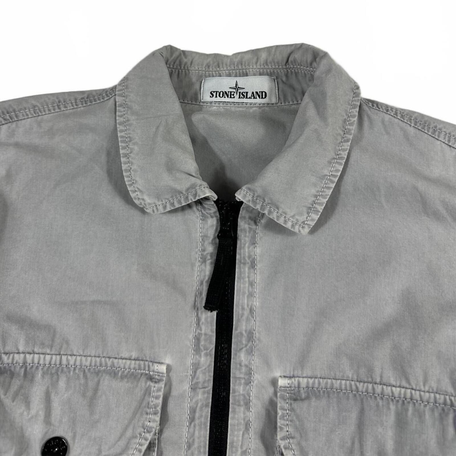 Stone Island Stone Island Zip Up Overshirt Light Grey Medium Size US M / EU 48-50 / 2 - 3 Thumbnail