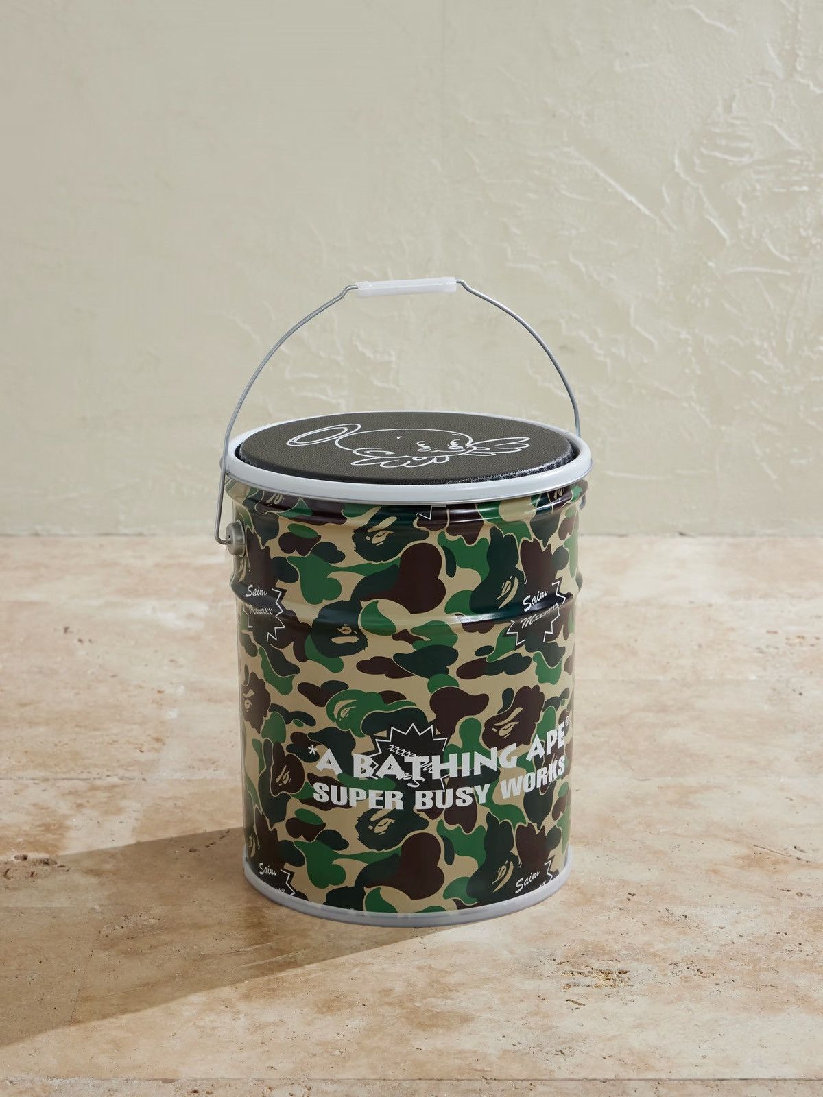 Bape × Saint Michael SAINT MXXXXXX + Bape Camouflage-Print Metal Can Stool Size ONE SIZE - 1 Thumbnail