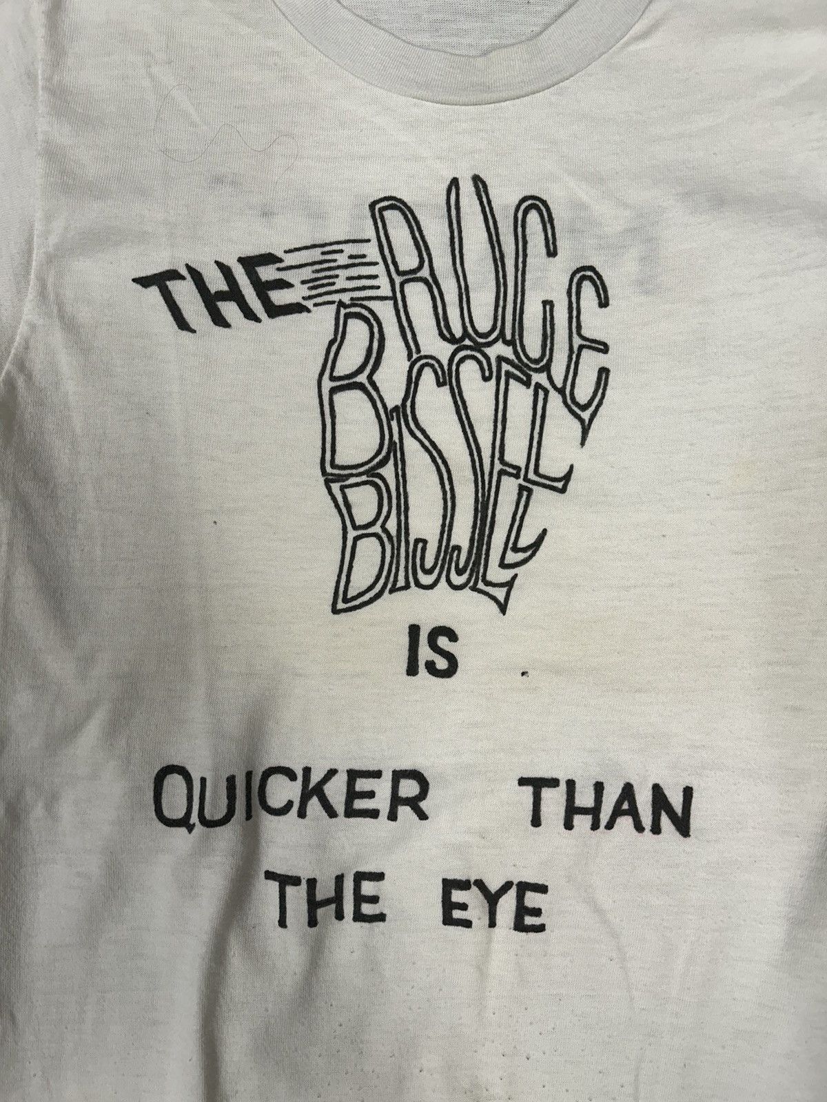 Vintage Crazy Vintage Rare Bruce Bissell Magic White Baby Tee Shirt Size US XS / EU 42 / 0 - 3 Thumbnail