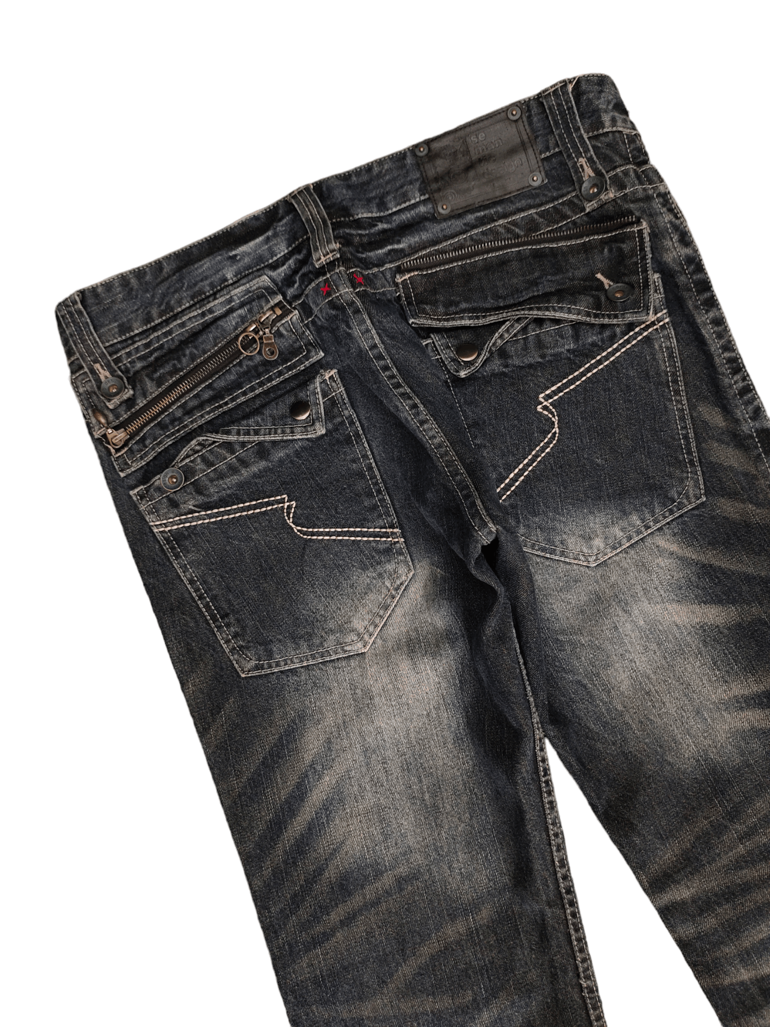 semanticdesign Flare Jeans Semantic Design Distress Faded Bootcut Denim Size US 34 / EU 50 - 15 Thumbnail