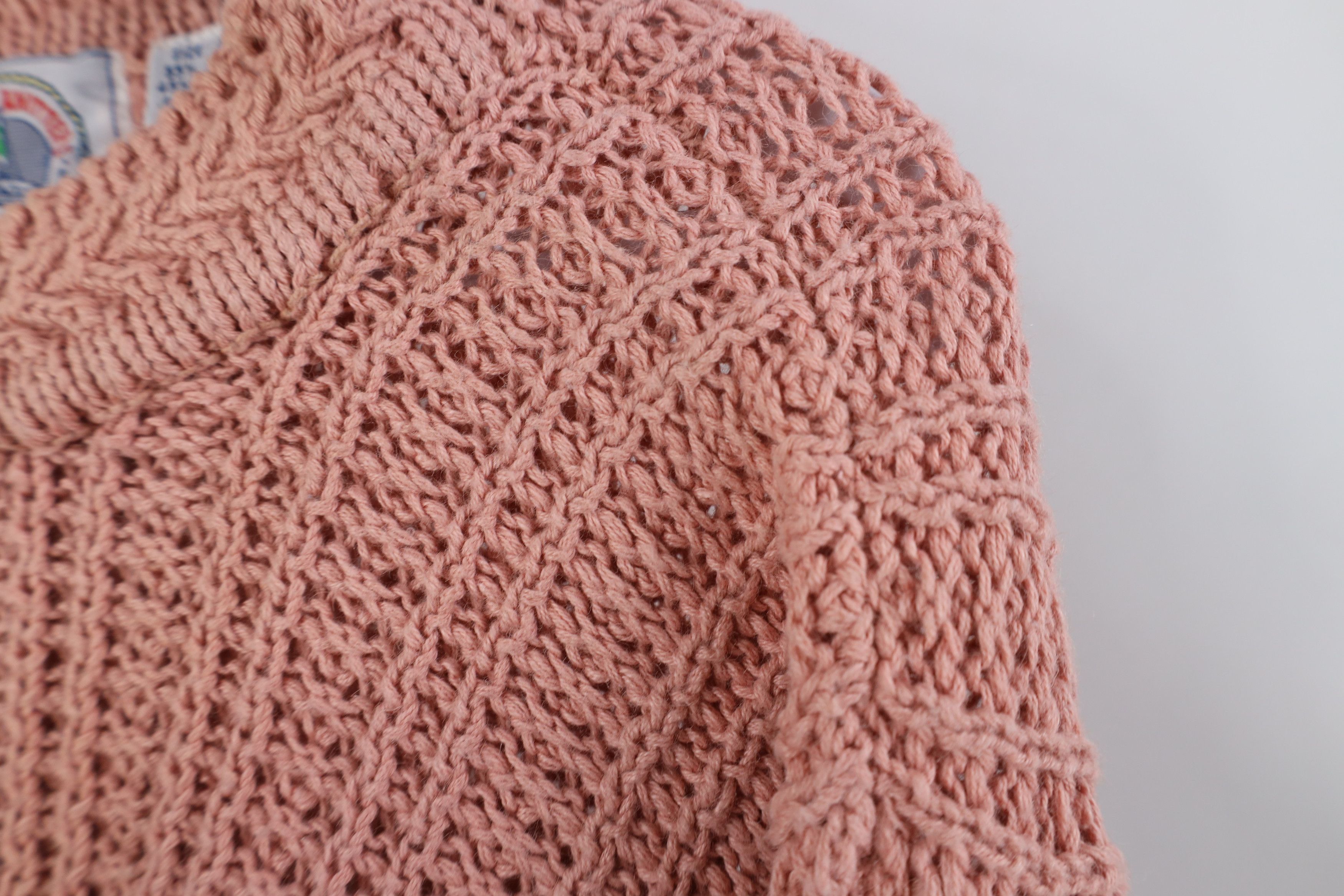 Vintage Vintage 90s Streetwear Ribbed Knit Crewneck Sweater Pink Size XS / US 0-2 / IT 36-38 - 7 Thumbnail