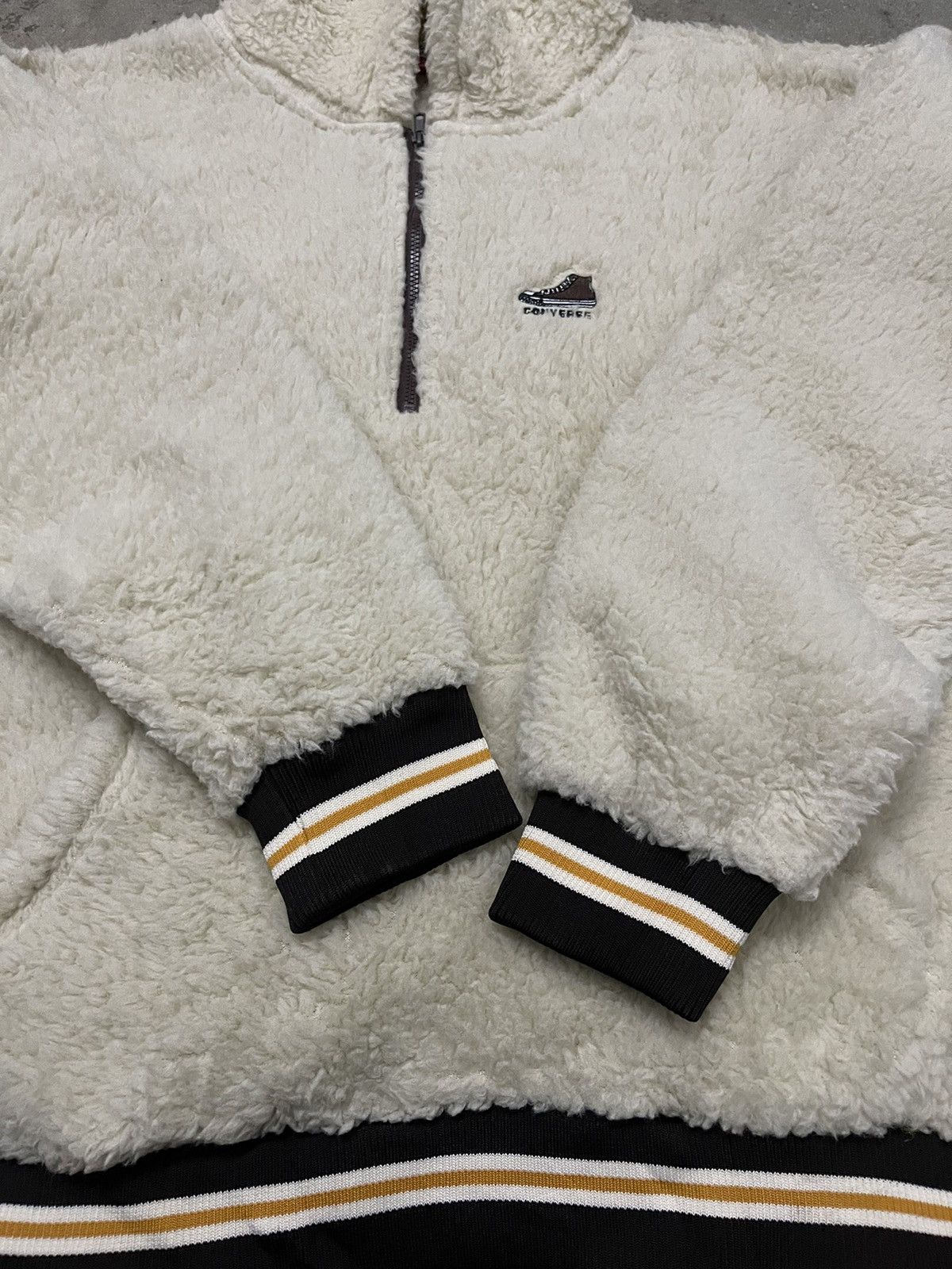 Converse Vtg Converse "Chuck Taylor" Sherpa Fleece Half-Zip Hoodie Size US L / EU 52-54 / 3 - 14 Thumbnail