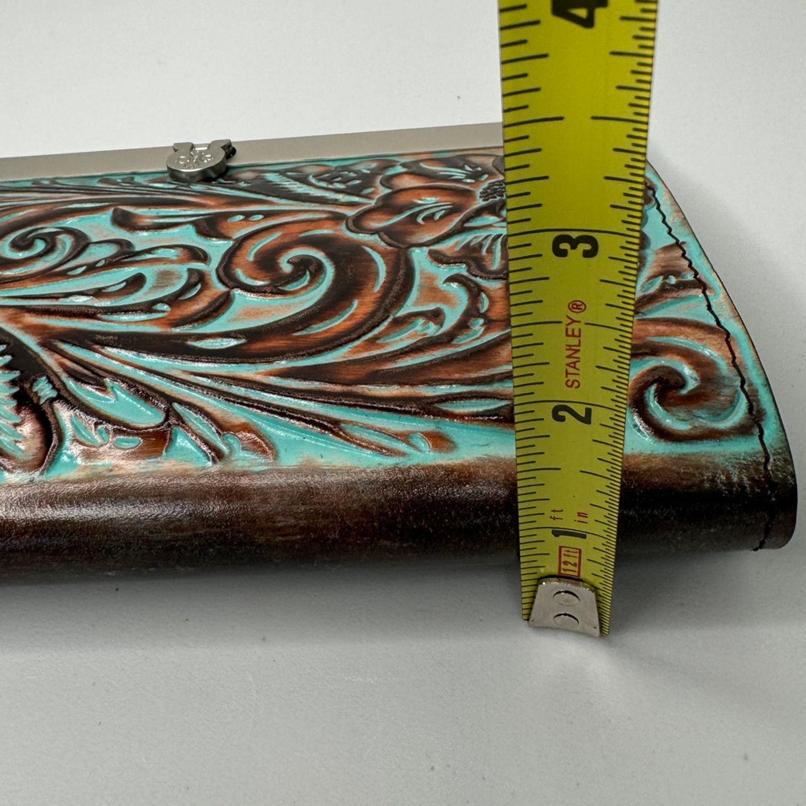 Patricia Nash NEW Patricia Nash Cauchy Wallet in Tooled Turquoise & Brown Size ONE SIZE - 11 Thumbnail
