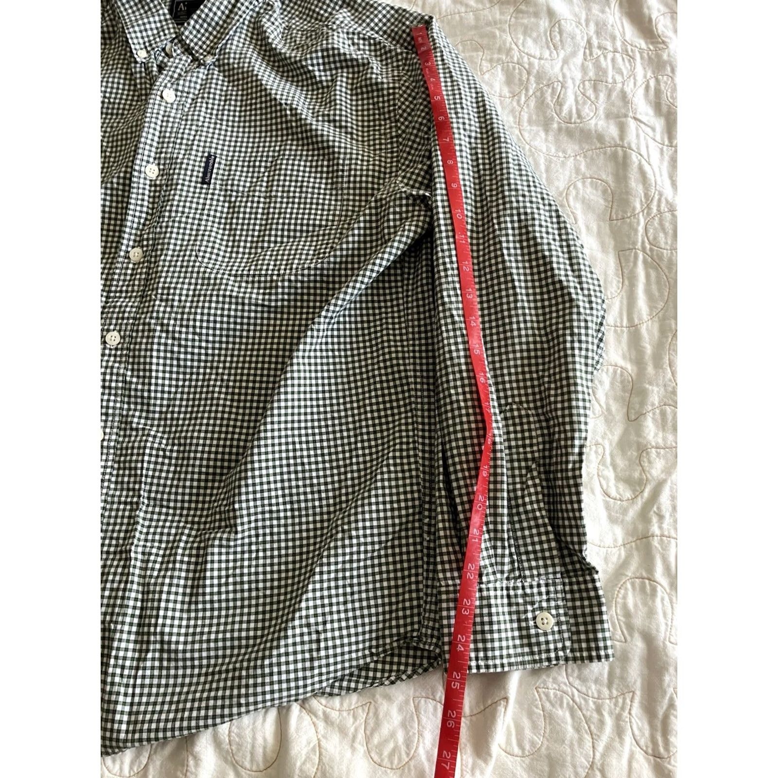 Abercrombie & Fitch VINTAGE Abercrombie & Fitch MENS Button-Down Shirt Striped Collar Long Sleeve Muscle L Green Blue Casual Workwear Y2K Preppy Vintage включ Size US L / EU 52-54 / 3 - 7 Thumbnail