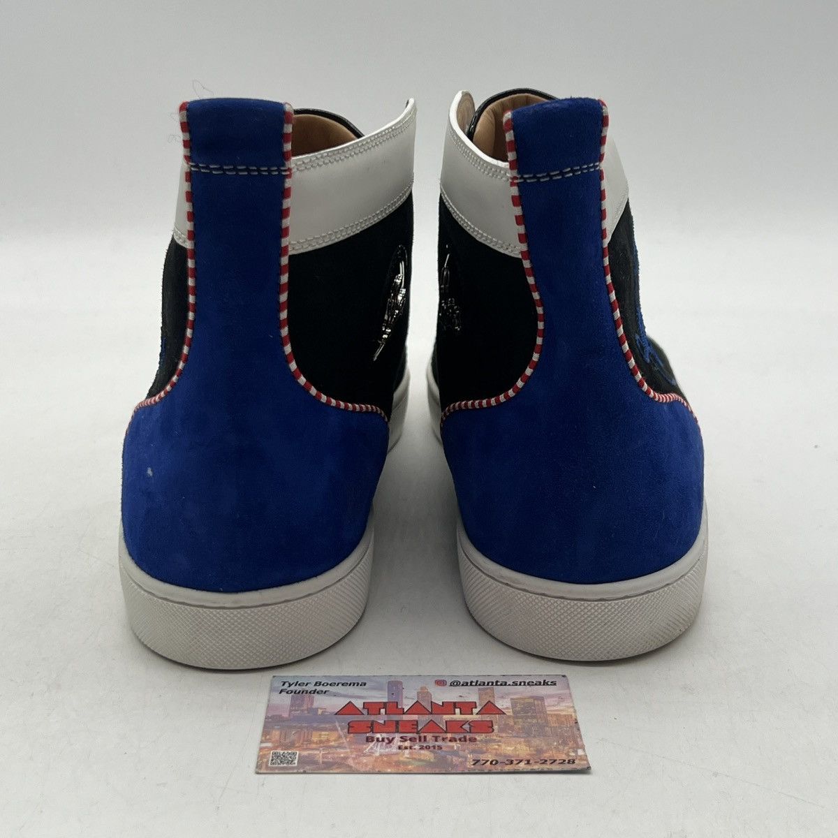 Louis Vuitton Christian Louboutin logo print black mogador Size US 13 / EU 46 - 3 Thumbnail