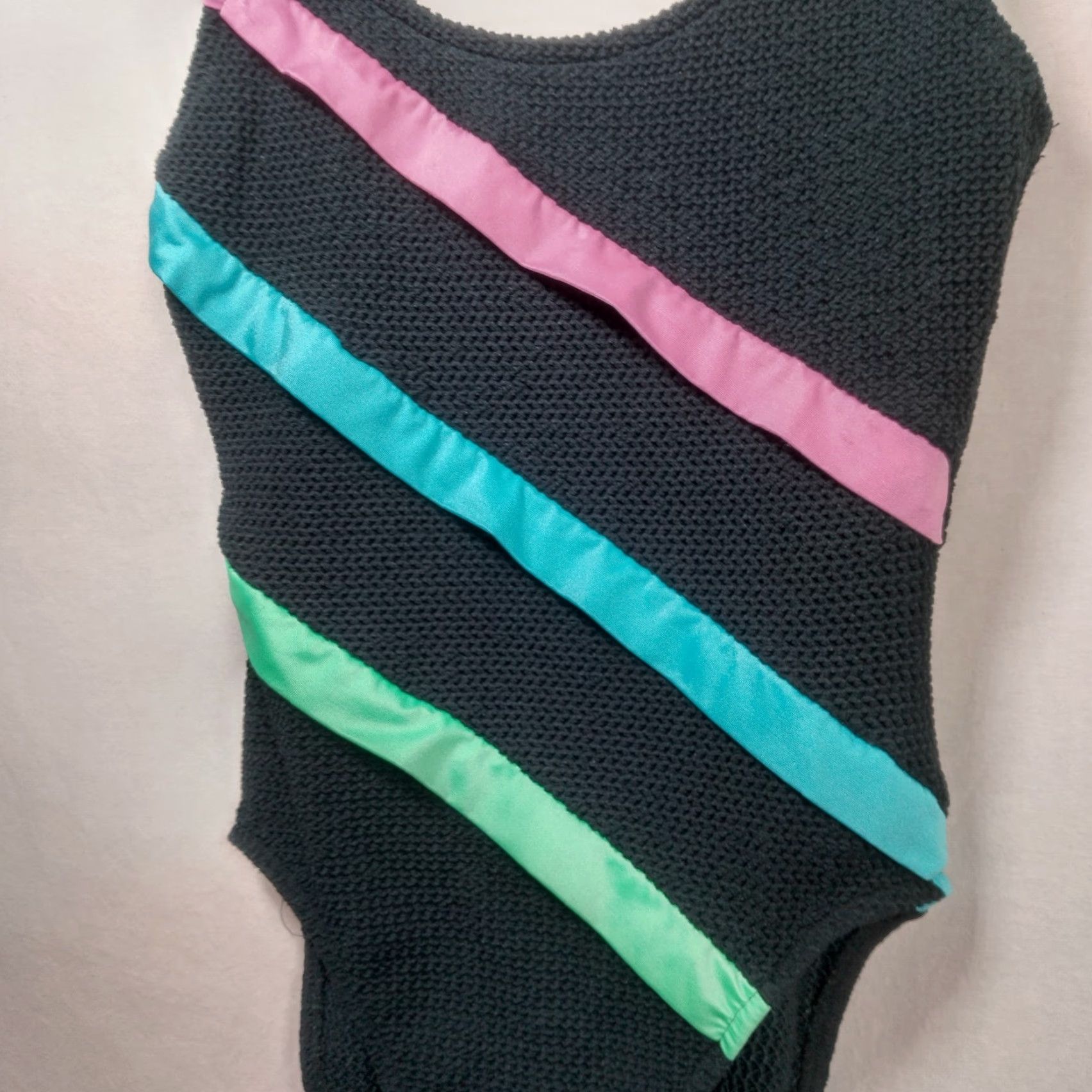 Vintage VINTAGE Mainstream Women's Swimsuit One Piece Adult Size 10 Black Pastel Stripe Woven Union Made 90s Size L / US 10 / IT 46 - 5 Thumbnail