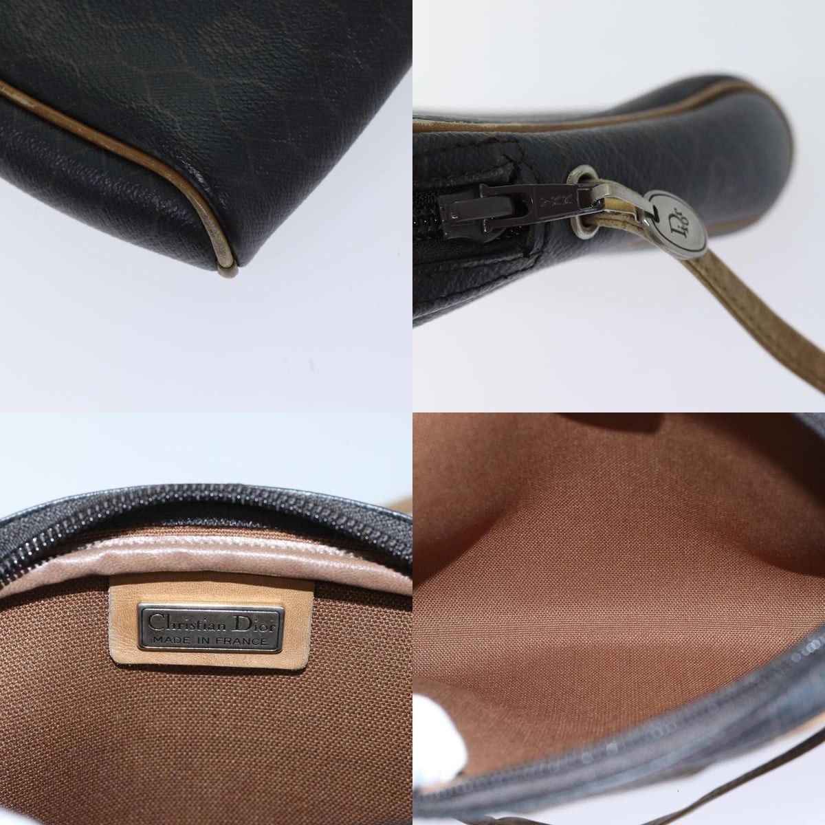 Dior DIOR Honeycomb Canvas Shoulder Bag Pvc Leather Black Size ONE SIZE - 11 Thumbnail