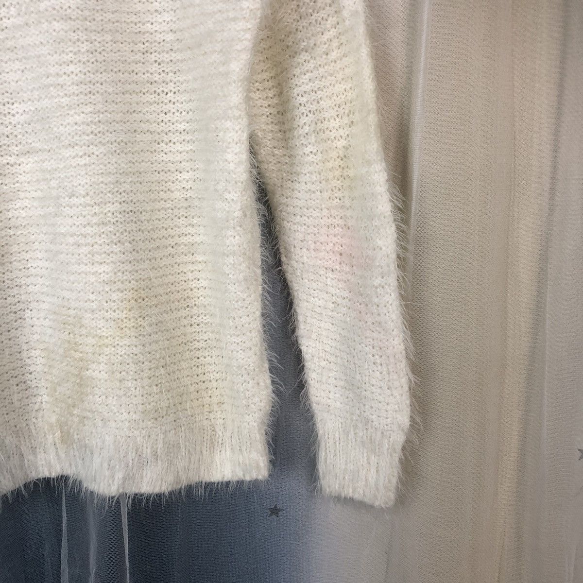 Homespun Knitwear × Japanese Brand Vintage Shag Shaggy Fur Mohair Knit Market White #896 Size M / US 6-8 / IT 42-44 - 8 Thumbnail