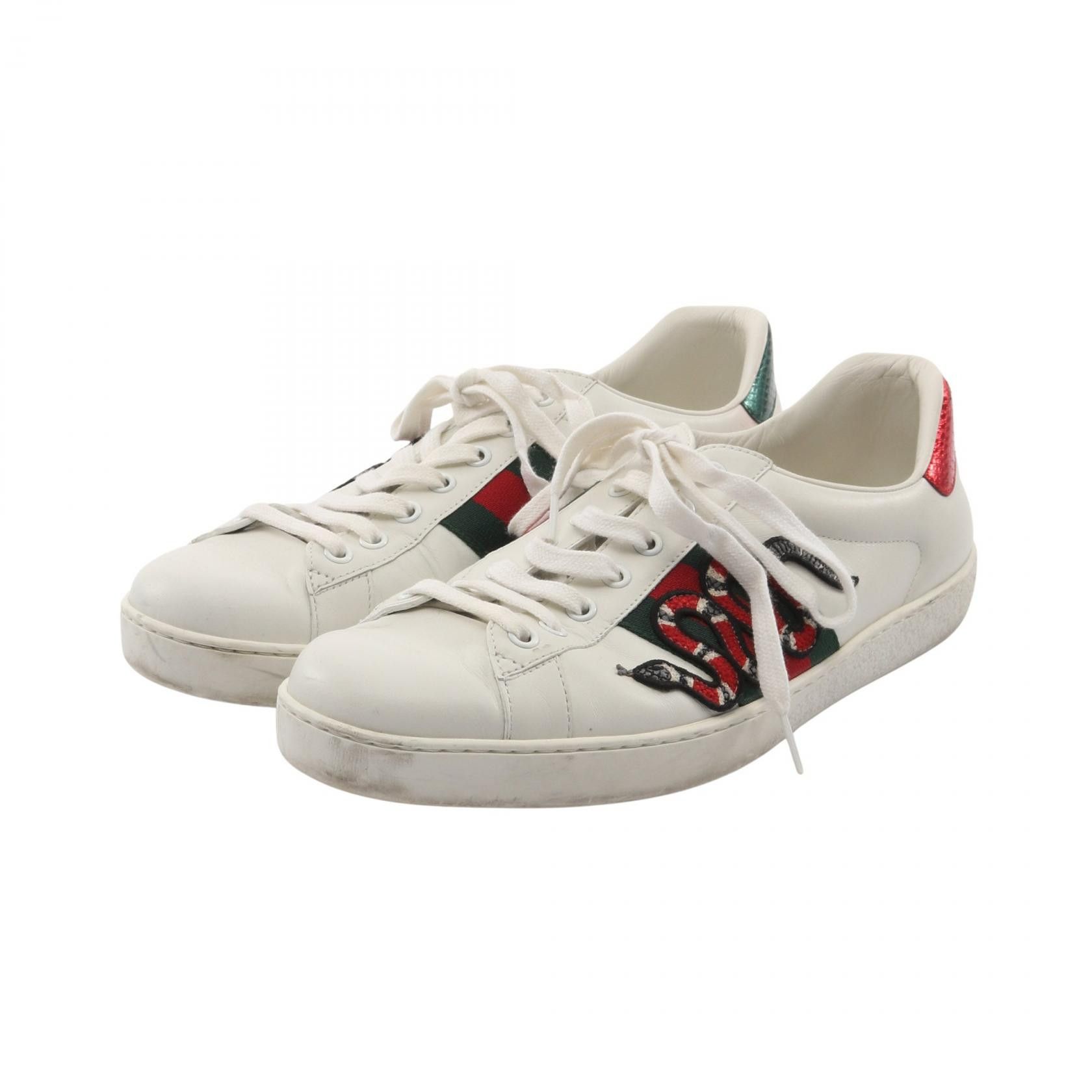 Gucci Gucci Gucci Embroidery Leather Sneakers Leather Shoes 456230 DUTY FREE for USA Size ONE SIZE - 1 Thumbnail