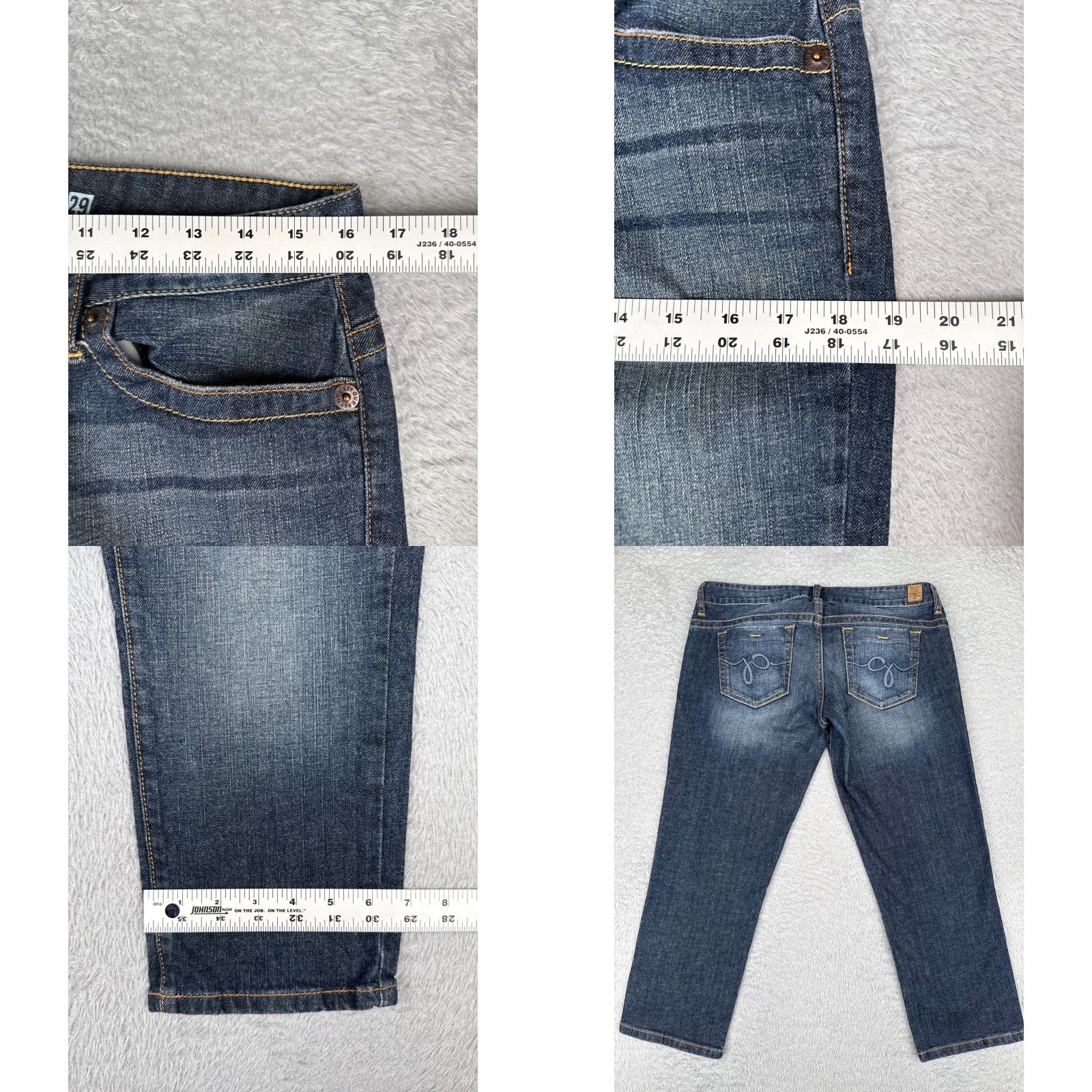 Guess GUESS Jeans Women 29 Blue Denim Capri Crop Low Rise Dark Cotton Blend 32x22 Jeans Size 29" - 9 Thumbnail