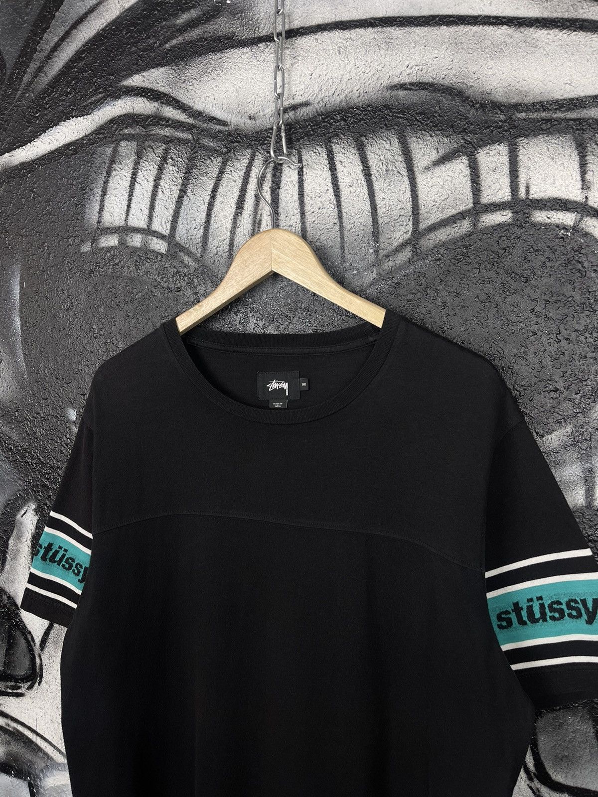 Stussy Stussy Sleeve Stripe Crew T-Shirt Black Men’s Size M Size US M / EU 48-50 / 2 - 3 Thumbnail