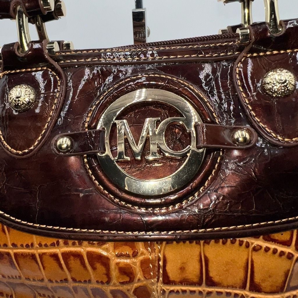 Other Madi Claire Vintage Faux Reptile Embossed Two Way Bag with Marigold interior Size ONE SIZE - 4 Thumbnail