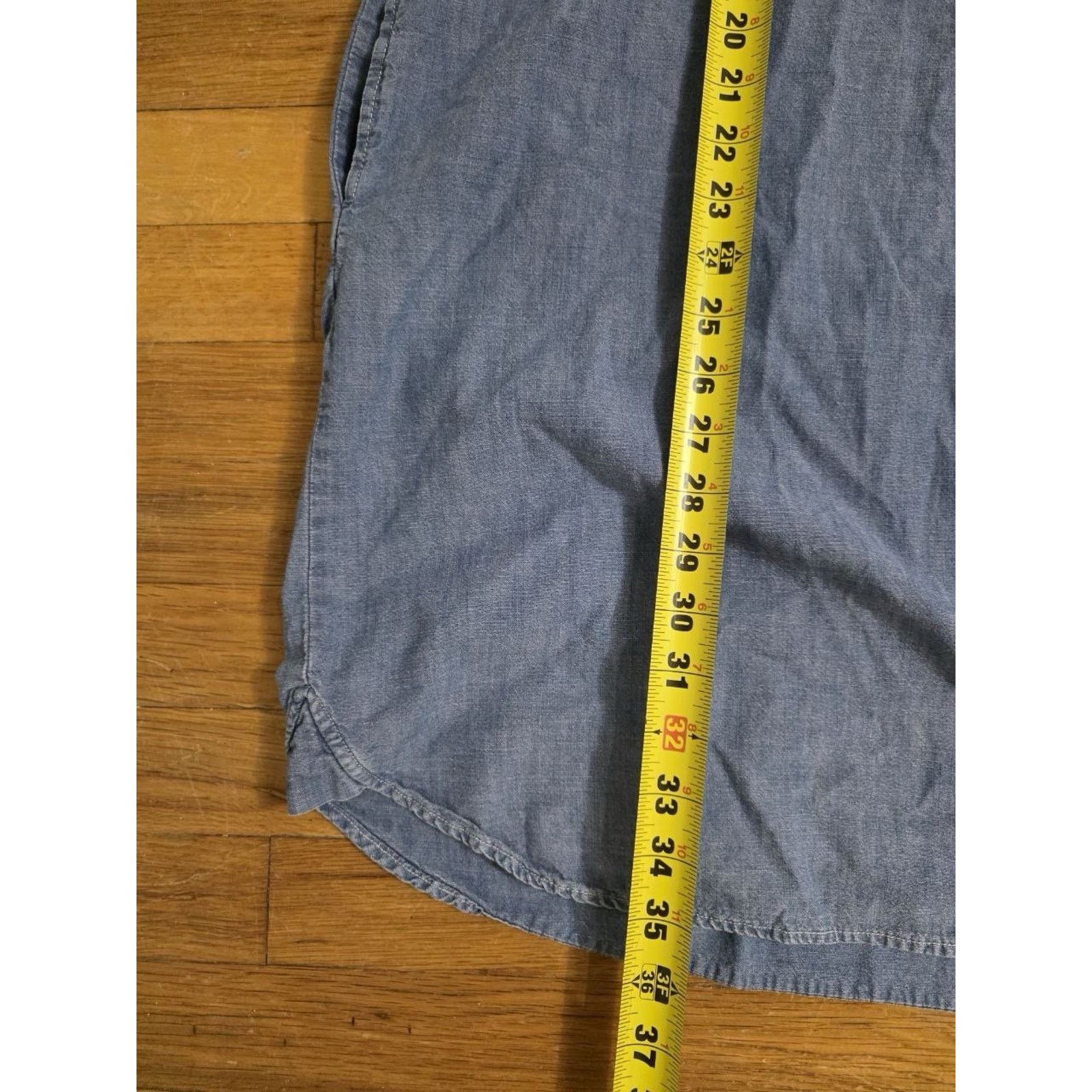 J.McLaughlin J. McLaughlin s Sz S Denim Cotton 1/4 Sleeve Blue A001061 Size S / US 4 / IT 40 - 2 Thumbnail
