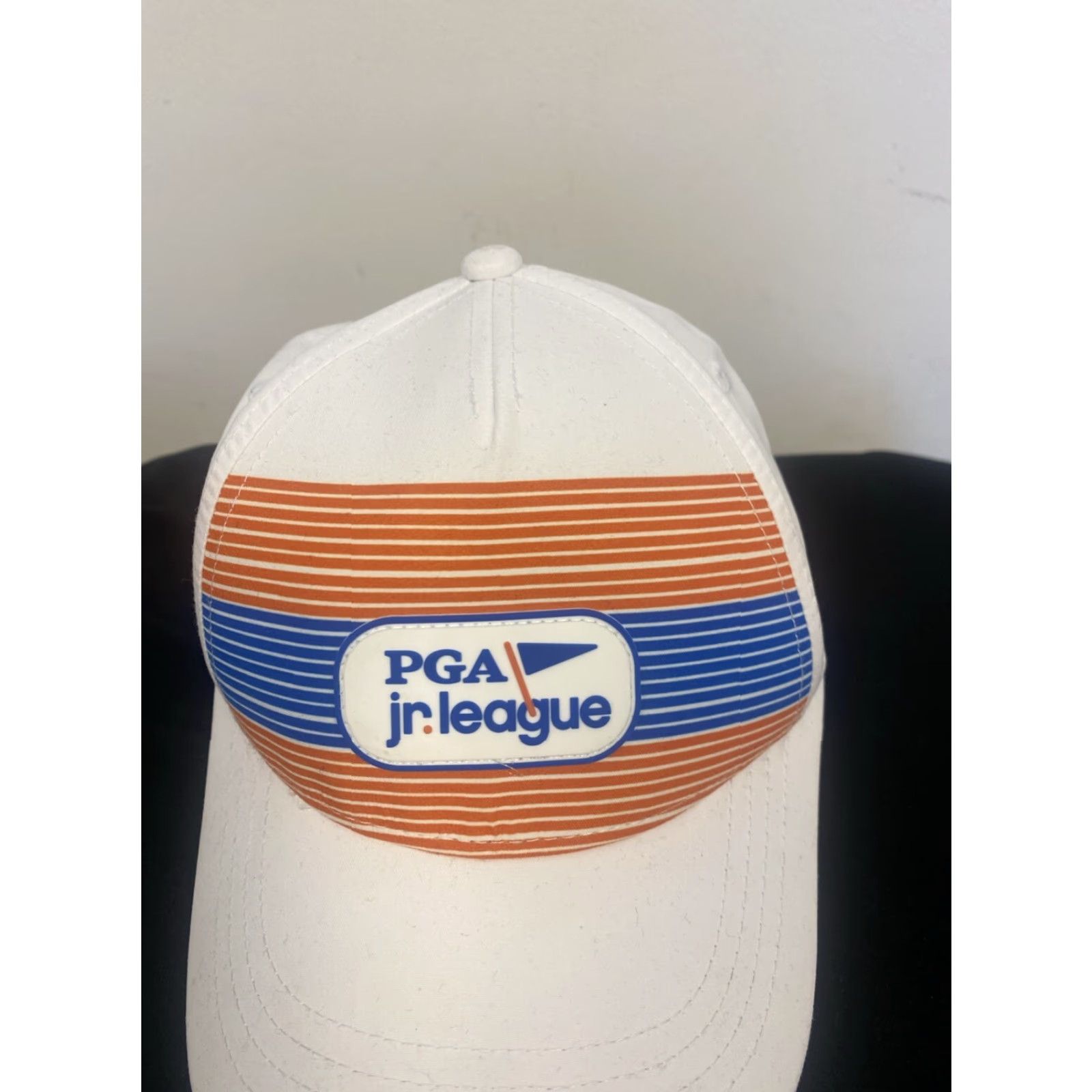 Vintage PGA White Cap Patch Cap Adjustable Strapback Golf Hat Men One Size White PGA Jr. League Patch Cap Garb /641 Size ONE SIZE - 2 Thumbnail