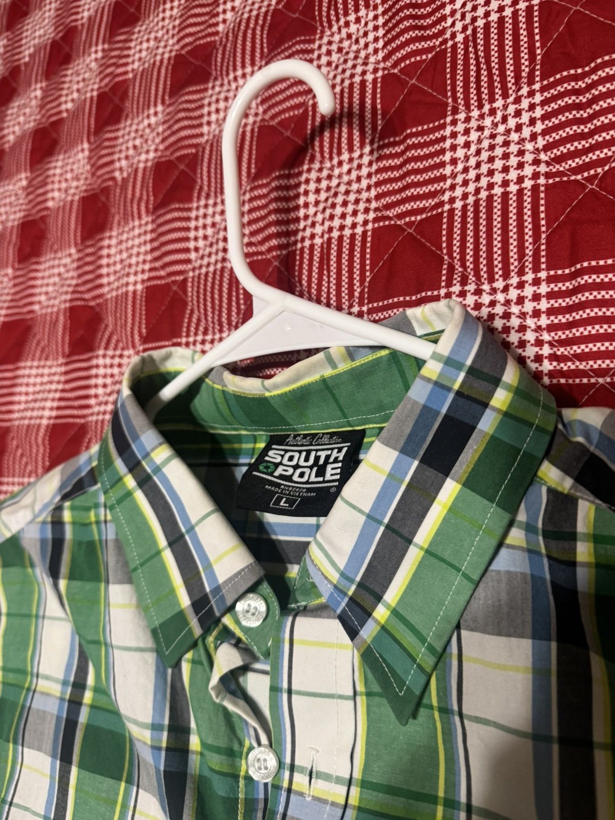 Southpole Southpole green button up Size US L / EU 52-54 / 3 - 2 Thumbnail