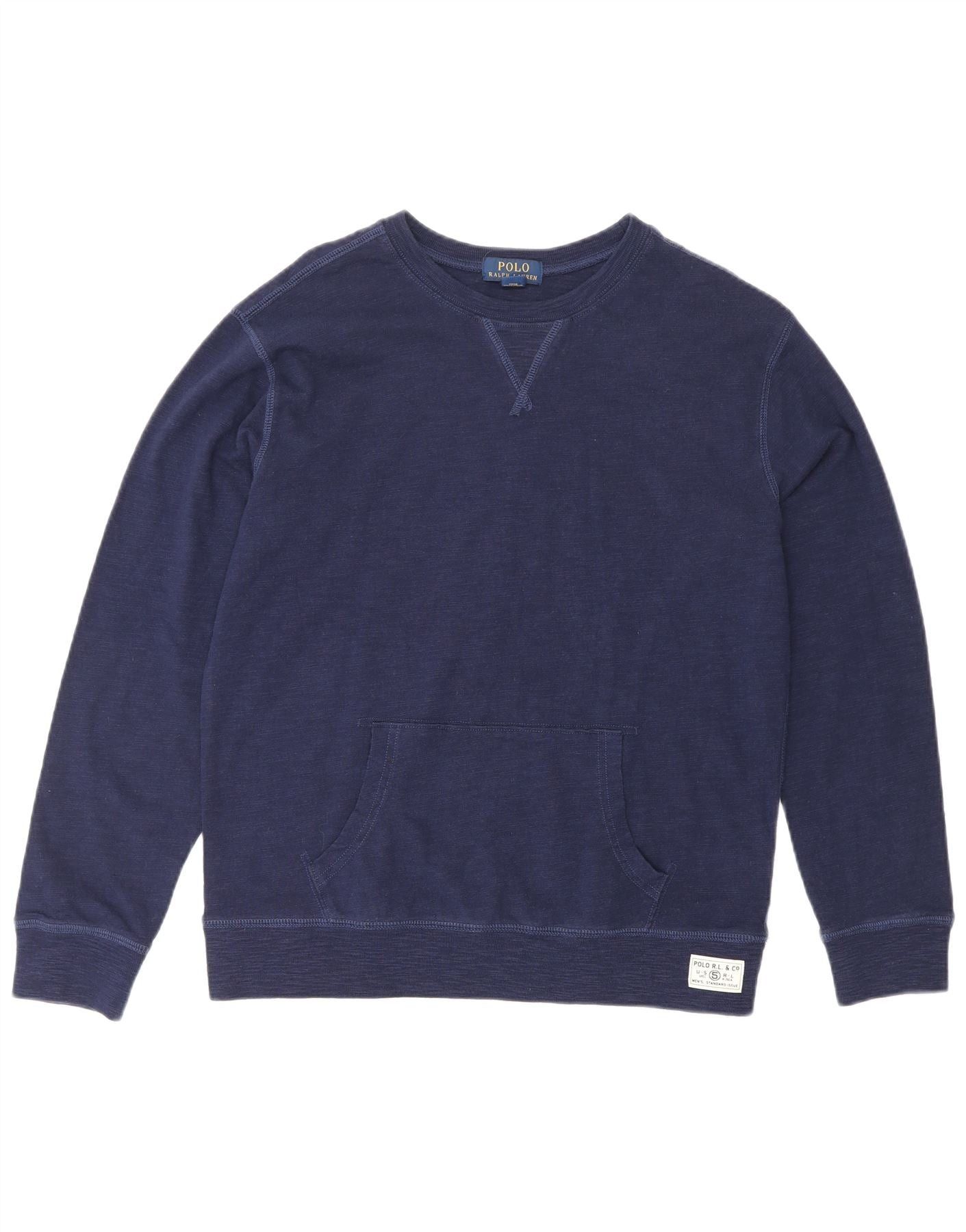 Polo Ralph Lauren Girls Sweatshirt Jumper 14-15 Years Large Navy Blue Size L / US 10 / IT 46 - 1 Thumbnail