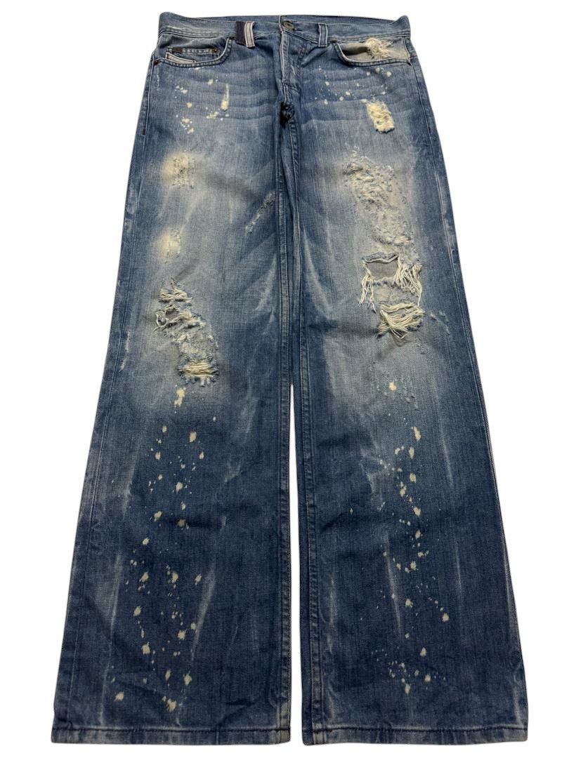 If Six Was Nine VINTAGE ARMANI EXCHANGE DESTROY SPLASHING FADED DENIM GRUNGE Size US 31 - 1 Thumbnail