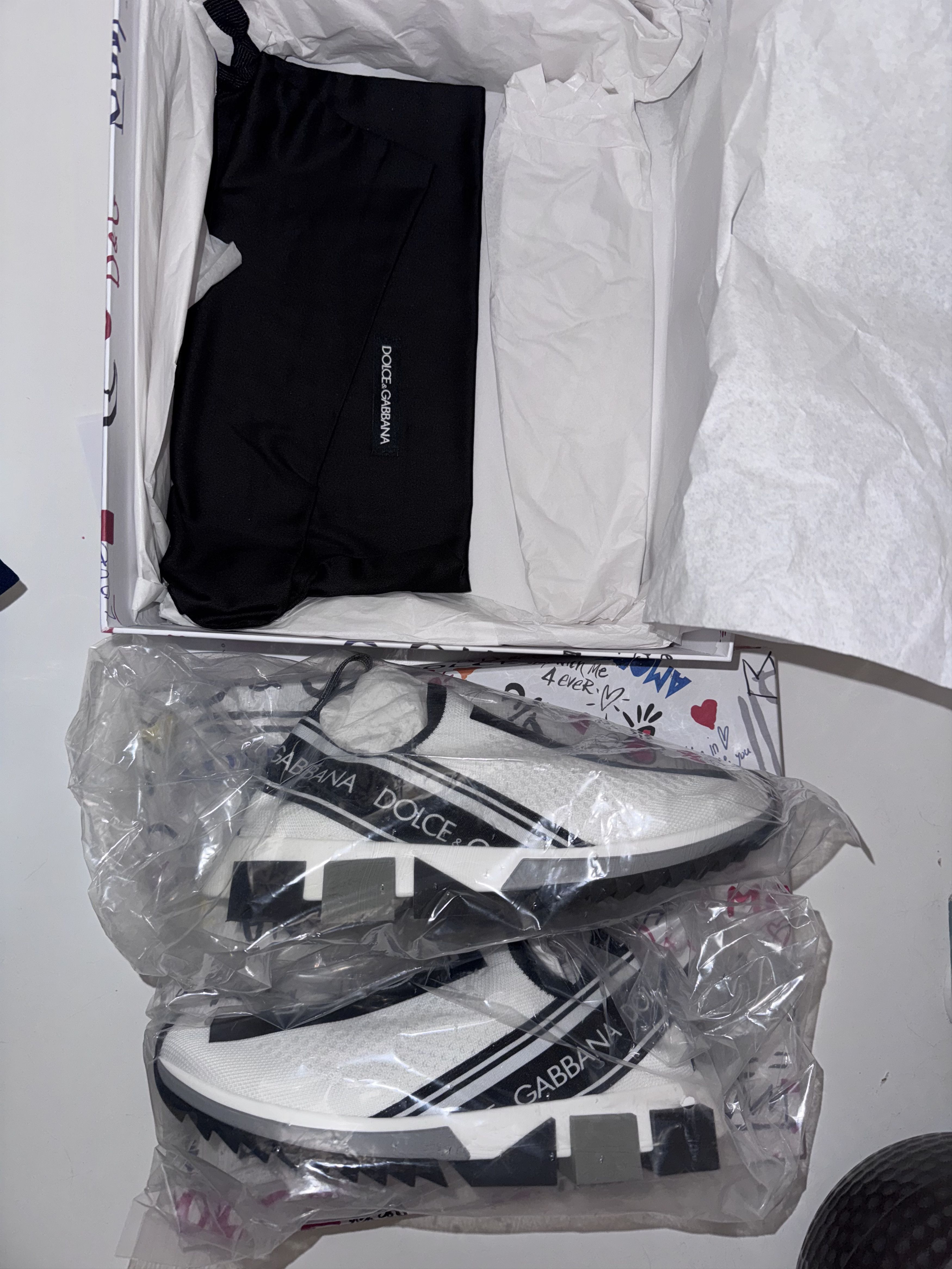 Dolce & Gabbana Dolce & Gabbana Sorrento Slip-On Sneakers White/Black Size US 5.5 / IT 35.5 - 5 Thumbnail
