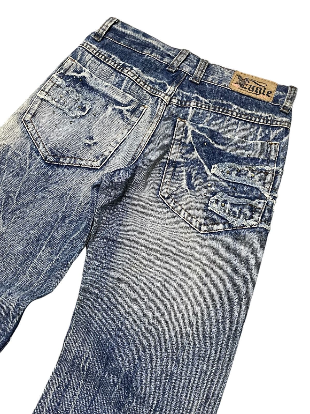 In The Attic × Japanese Brand × semanticdesign Euro Eagle Jeans Studded Claw Mark Distressed Loose Jeans Size US 30 / EU 46 - 13 Thumbnail