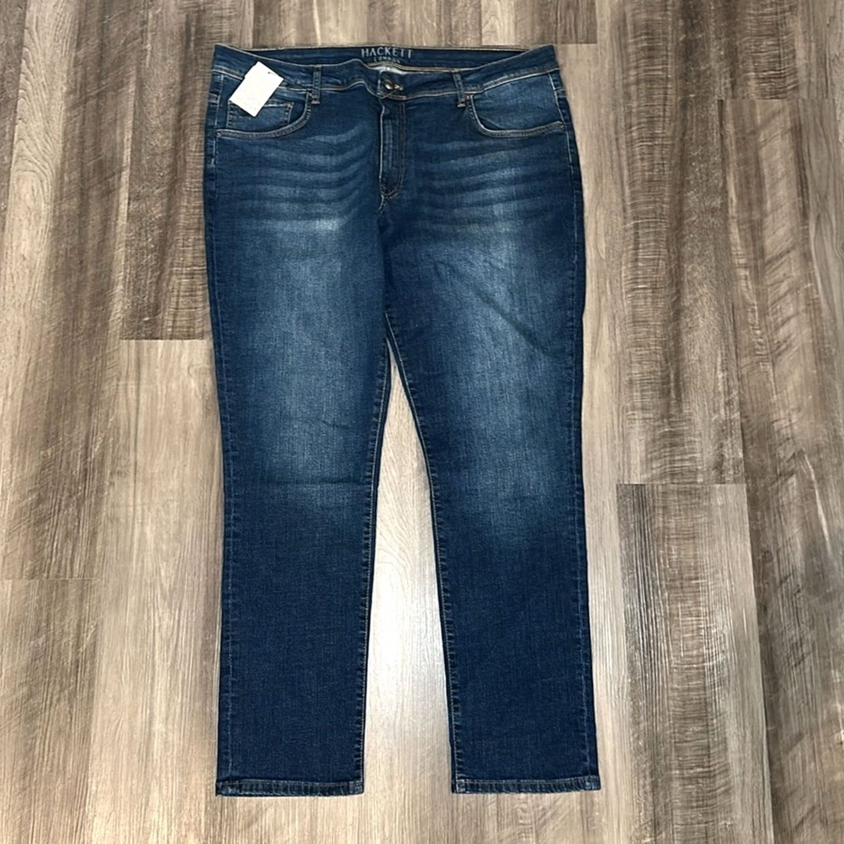 Hackett Hackett London Slim Vintage Wash Jeans - 42R Mens Denim Jeans Slim Straight Blue 32in Inseam Straight 42 Mens Vintage Wash jeans Size US 42 / EU 58 - 2 Thumbnail