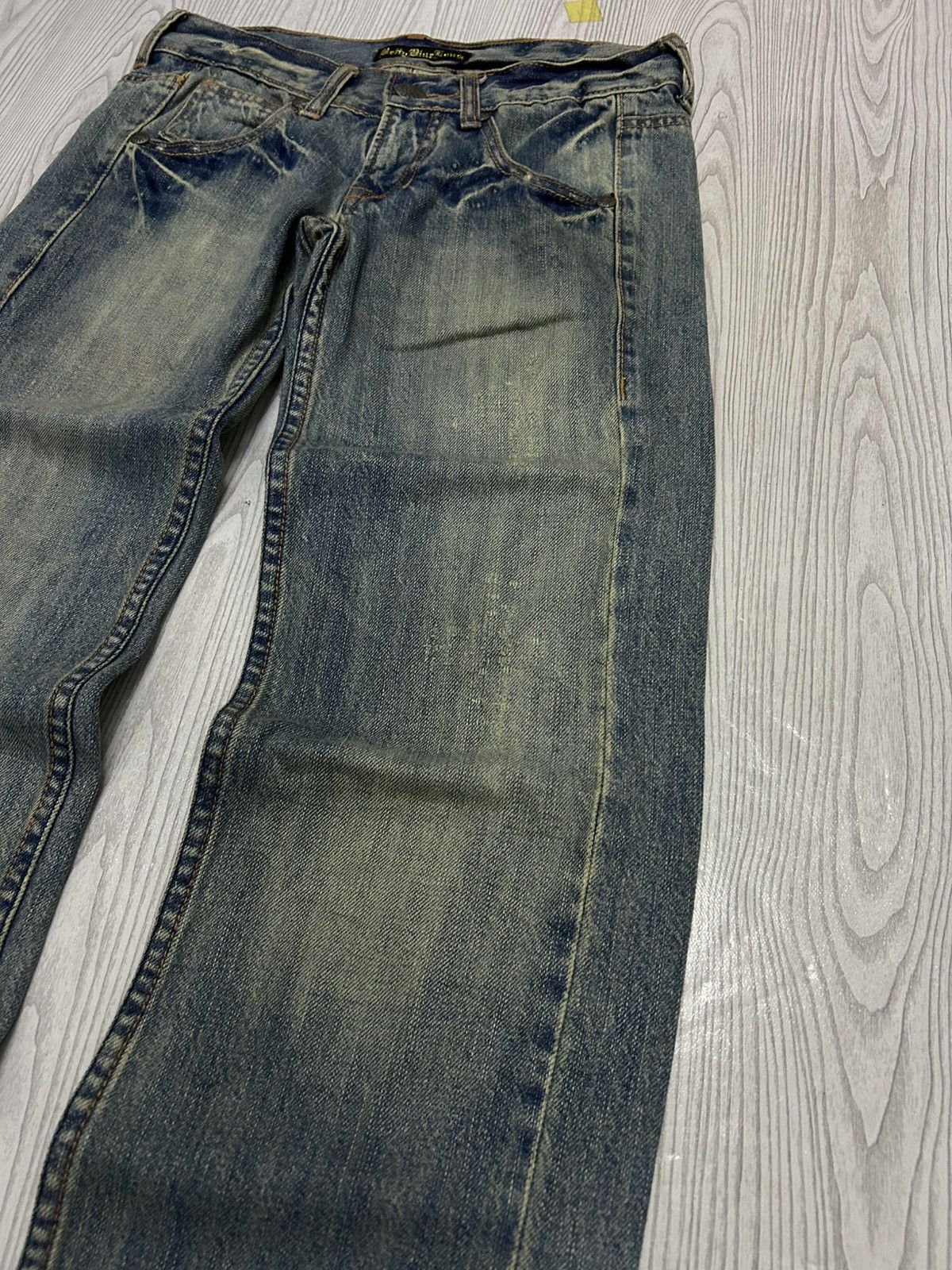 Le Grande Bleu (L.G.B.) Betty Blue Love Denim Fade Washed Patina Heavy Stacked Hem Size US 30 / EU 46 - 7 Thumbnail
