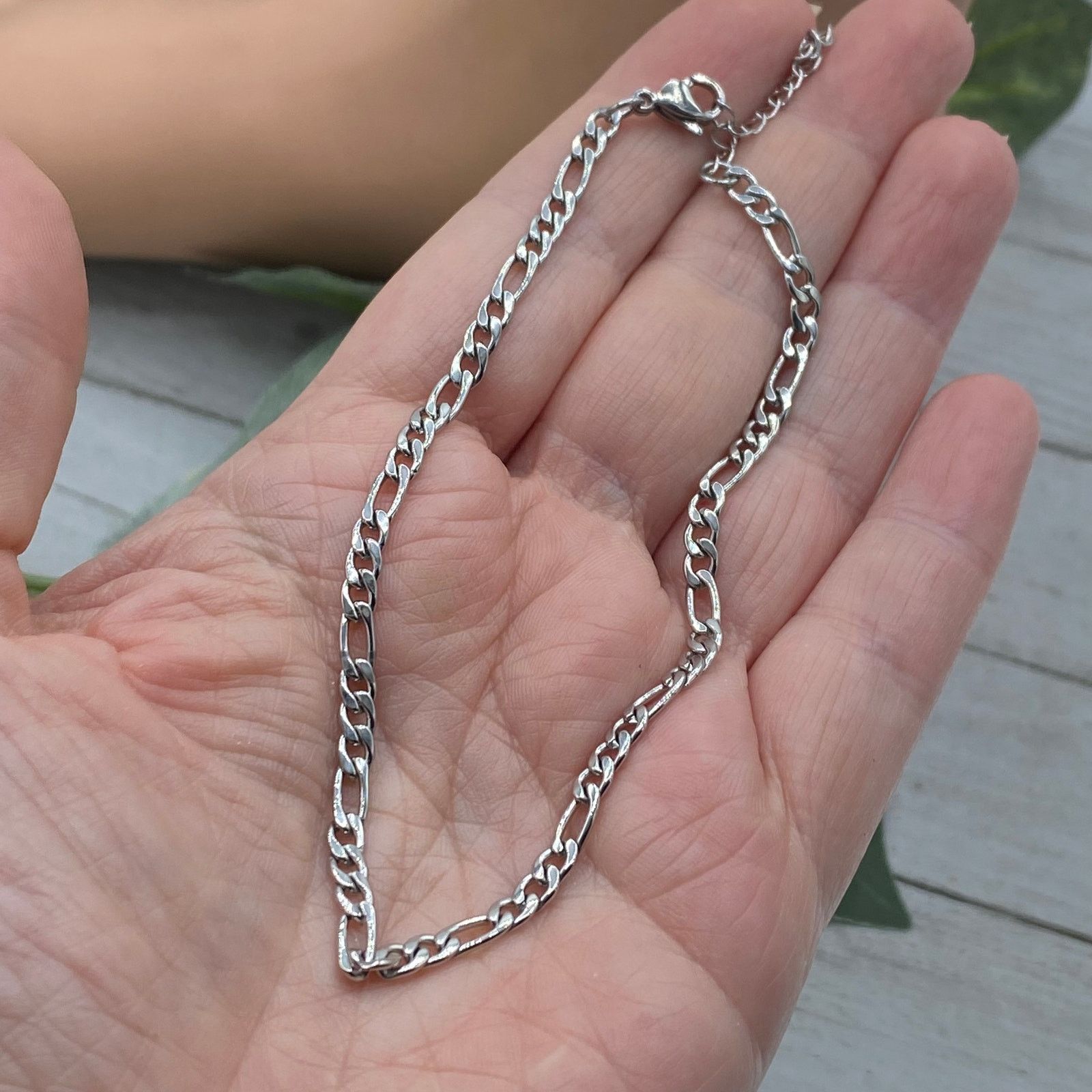 Other Stainless Steel 4 mm Figaro Anklet Size ONE SIZE - 3 Thumbnail