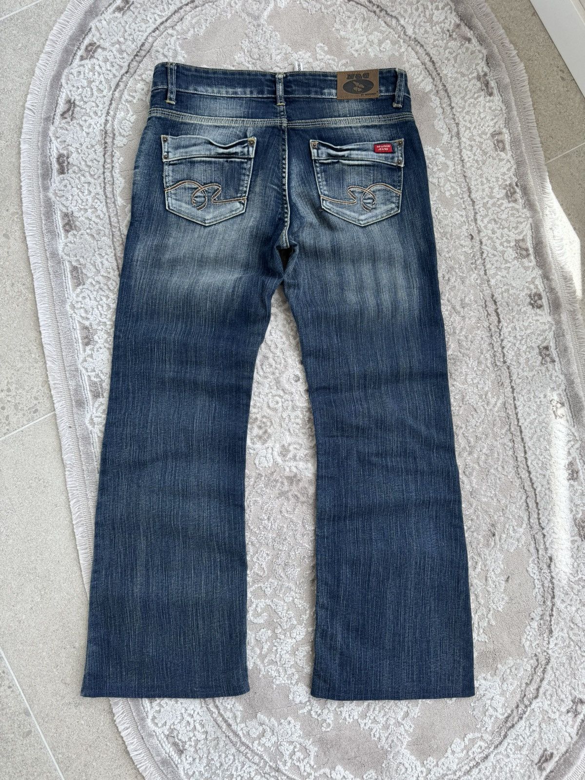 Japanese Brand vintage 2000s wide leg express darkwash y2k flared jeans Size 40" / US 18 - 1 Thumbnail