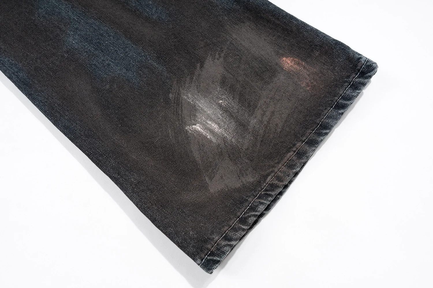 Japanese Brand × Jean × Vintage Faded Mud Dyed Hand-painted Baggy Jeans Size US 35 - 10 Thumbnail
