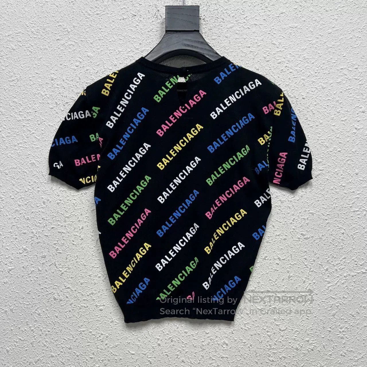 Balenciaga Balenciaga Colorful Logo Knit Short Sleeve Top. Size S / US 4 / IT 40 - 2 Thumbnail