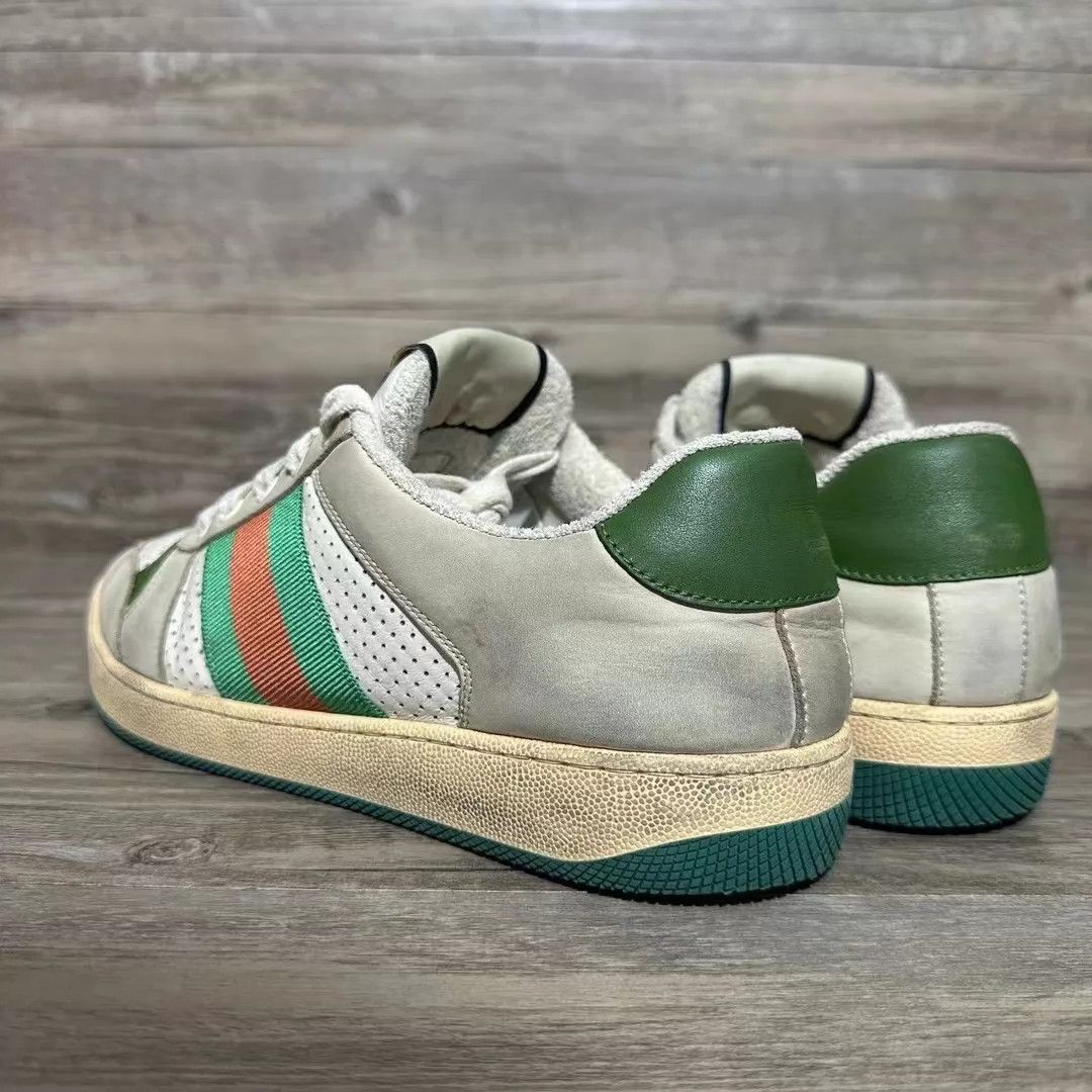 Gucci Gucci Dirty Enamel Gray-Green Sneaker Uk7 41 95N Size US 8 / EU 41 - 4 Thumbnail