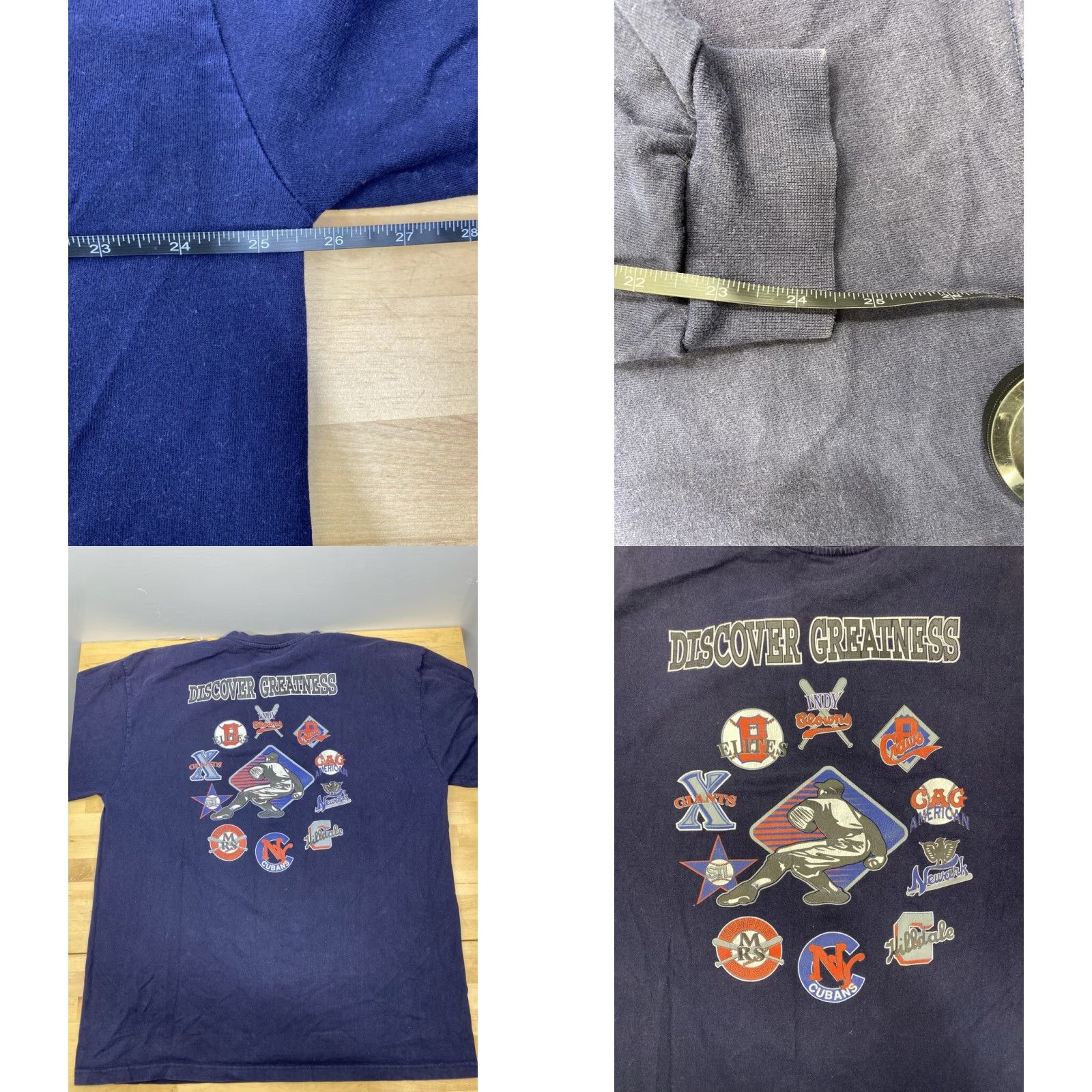 Vintage Cross Over Negro Leagues Long Sleeve T-Shirt Navy Blue 3XL Mens Baseball Crew Neck - 3XL Navy Blue Shirt Size US XXL / EU 58 / 5 - 8 Thumbnail