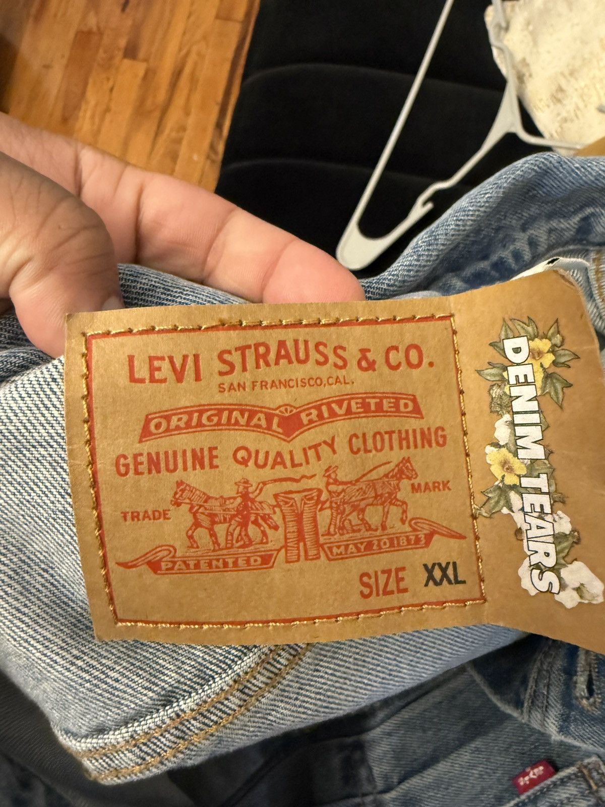 DENIM TEARS × Levi's Denim Tear Cotton Wreath Denim Jacket Size XXL Size US XXL / EU 58 / 5 - 11 Thumbnail
