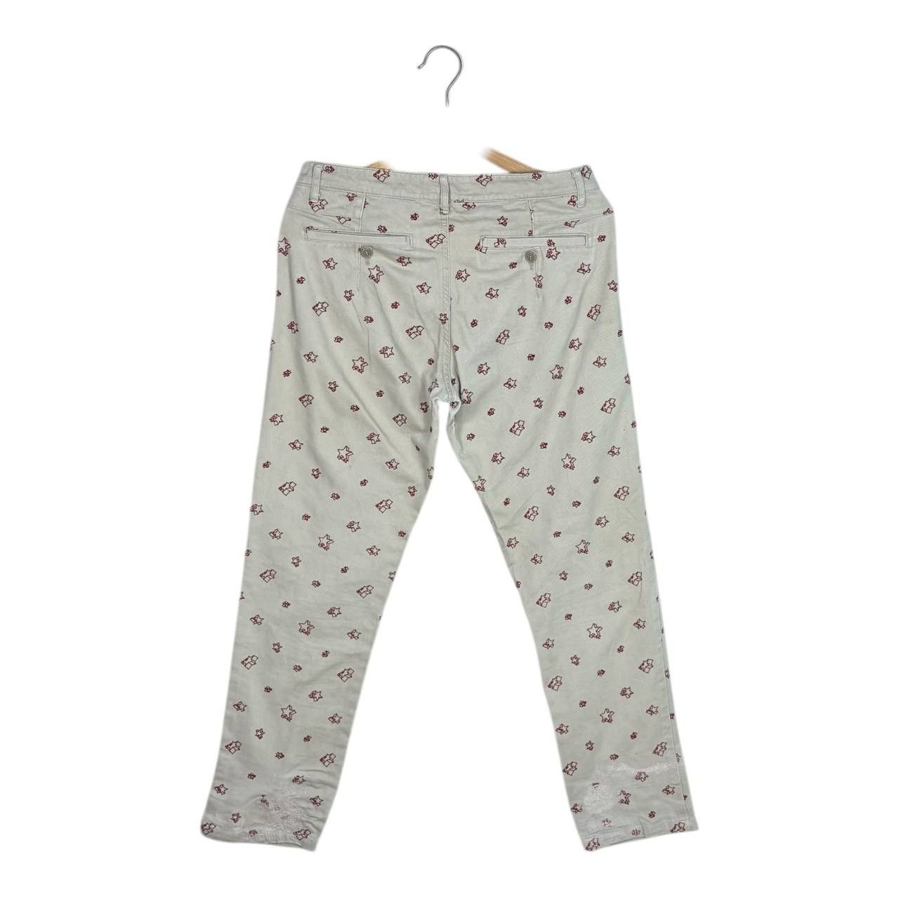 Bape Vintage BAPE Star Print Chinos Beige Red Bape Sta Pants XS Size 31" - 2 Thumbnail