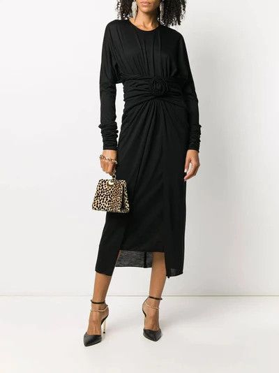 Dolce & Gabbana o1y0825 Midi Dress in Black Size L / US 10 / IT 46 - 3 Thumbnail