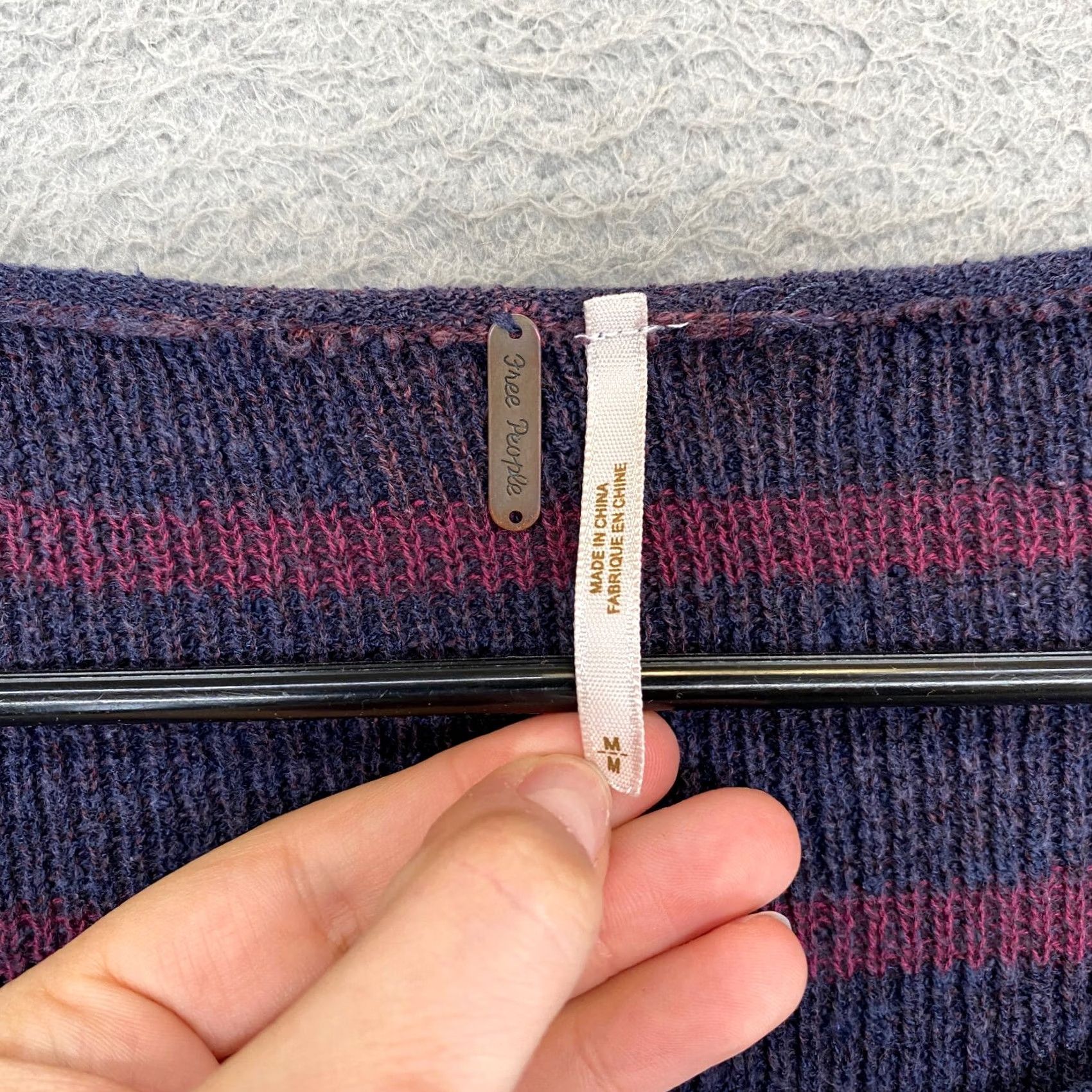 Free People Free People Sweater Womens Medium Oversized Slouchy Striped Navy Blue Beach Boho Pullover Casual Knit Stripe Knitwear Vintage: No Size M / US 6-8 / IT 42-44 - 5 Thumbnail
