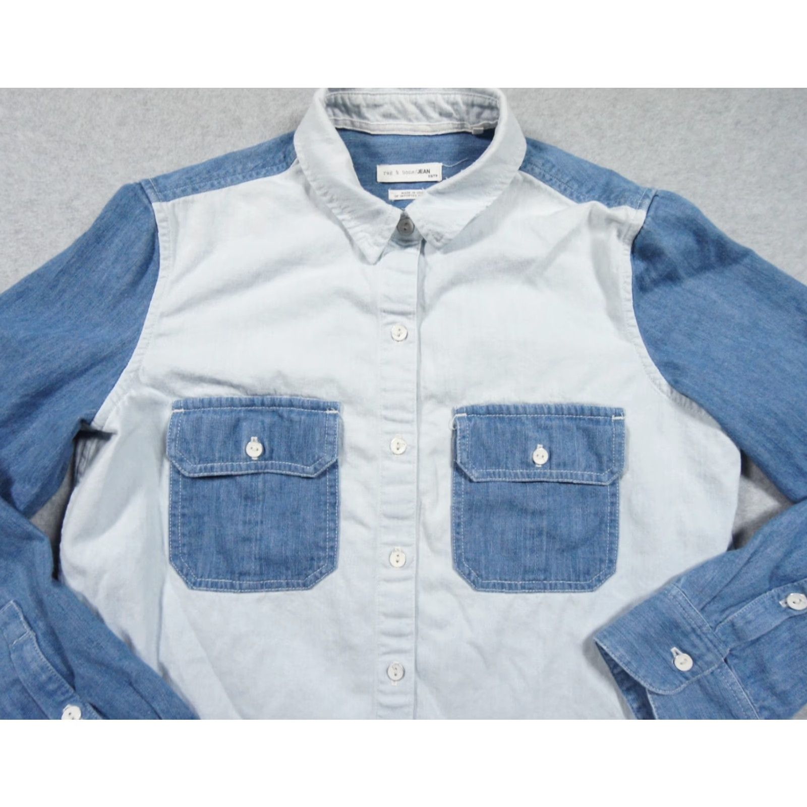 Rag & Bone Rag & Bone Women's Button-Up Shirt XS Blue Long Sleeve Casual Jean Regular Fit Size XS / US 0-2 / IT 36-38 - 2 Thumbnail