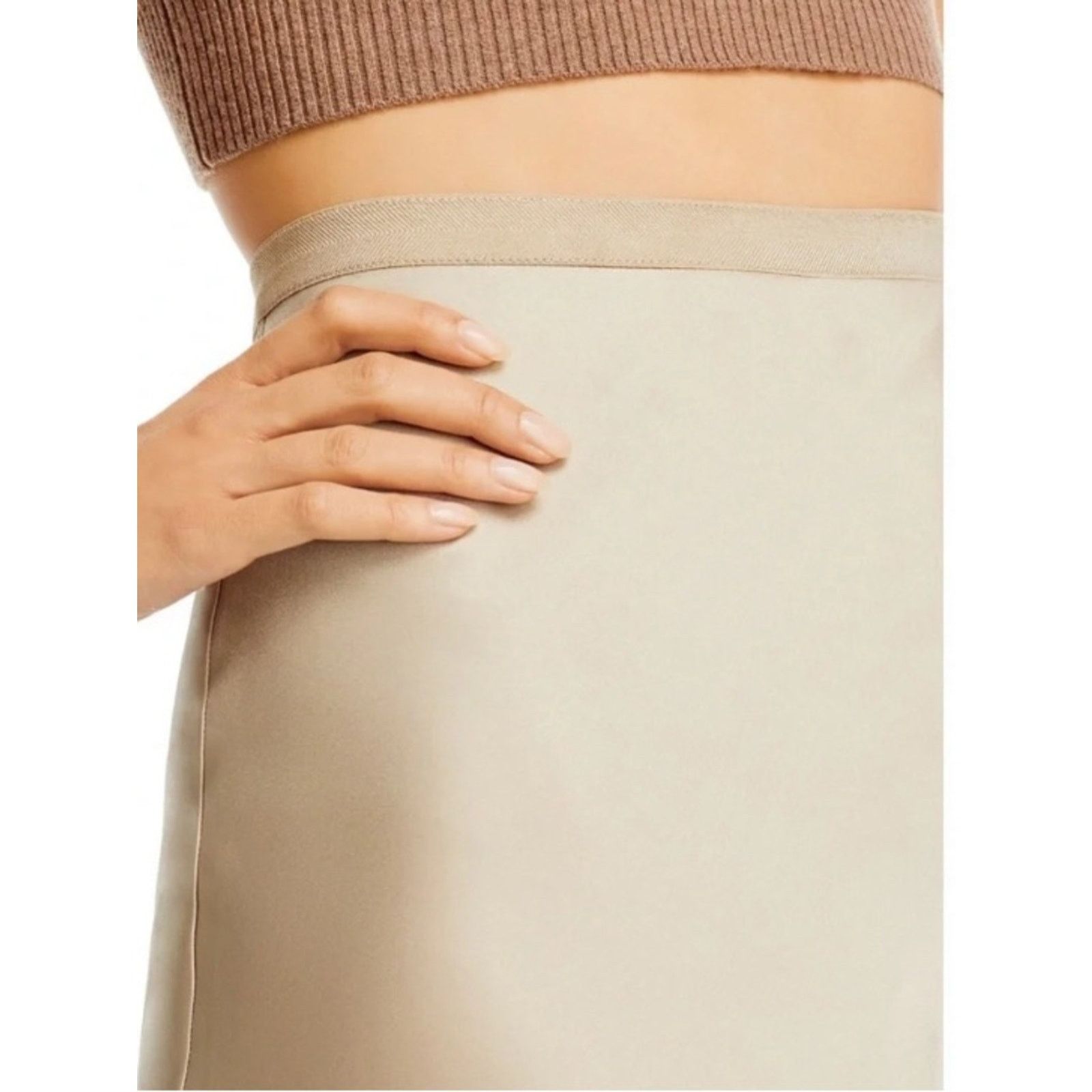 Anine Bing Anine Bing $300 Biege Satin Erin Silk Skirt MEDIUM EUC Size 30" / US 8 / IT 44 - 8 Thumbnail