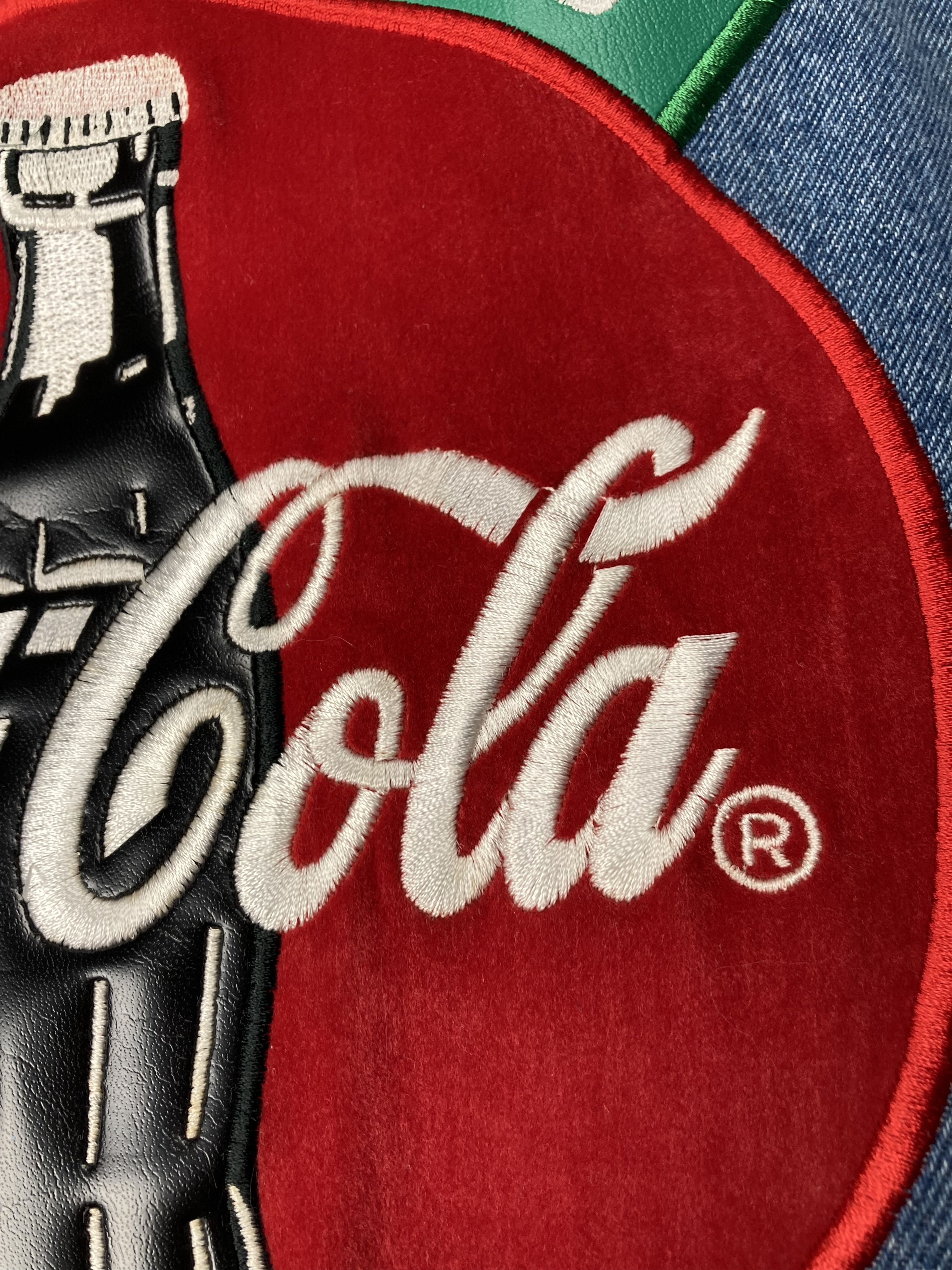 Coca Cola GRAIL Coca Cola 90s Big Leather Logo On Back Denim Jacket Size US XL / EU 56 / 4 - 6 Thumbnail