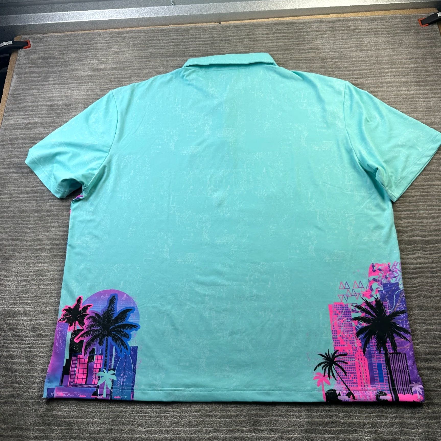 Vintage Sunday Swagger Polo Shirt Mens 4XL Green All Over Print Floral Golf Shirt Polo Size US XXL / EU 58 / 5 - 2 Thumbnail