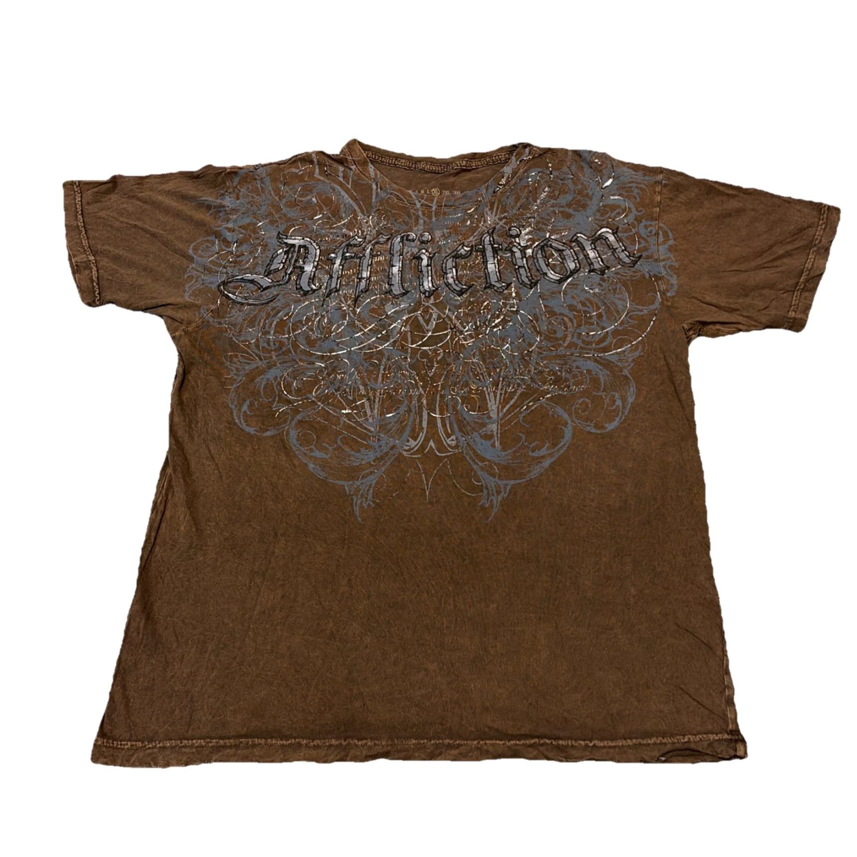 Affliction VINTAGE Affliction T-Shirt Mens M Brown Cyber Grunge Goth Skater Punk Angel Wings 90s Size US M / EU 48-50 / 2 - 2 Thumbnail