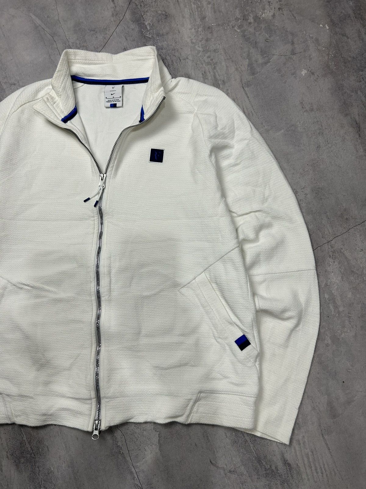 Nike × Vintage Nike Roger Federer RF Tennis Track Jacket White Full Zip Size US M / EU 48-50 / 2 - 3 Thumbnail